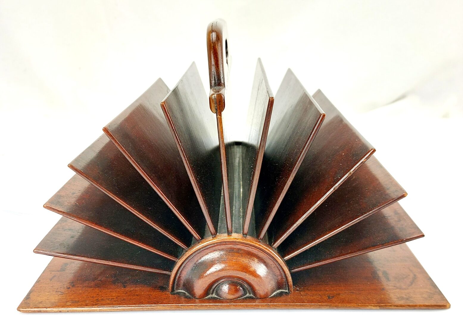 British, 19th Century, Victorian Mahogany Letter Rack - Desk Tidy, Fanned Dividers (1)