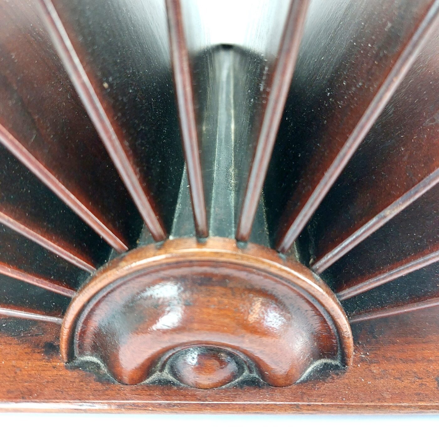 British, 19th Century, Victorian Mahogany Letter Rack - Desk Tidy, Fanned Dividers (7)