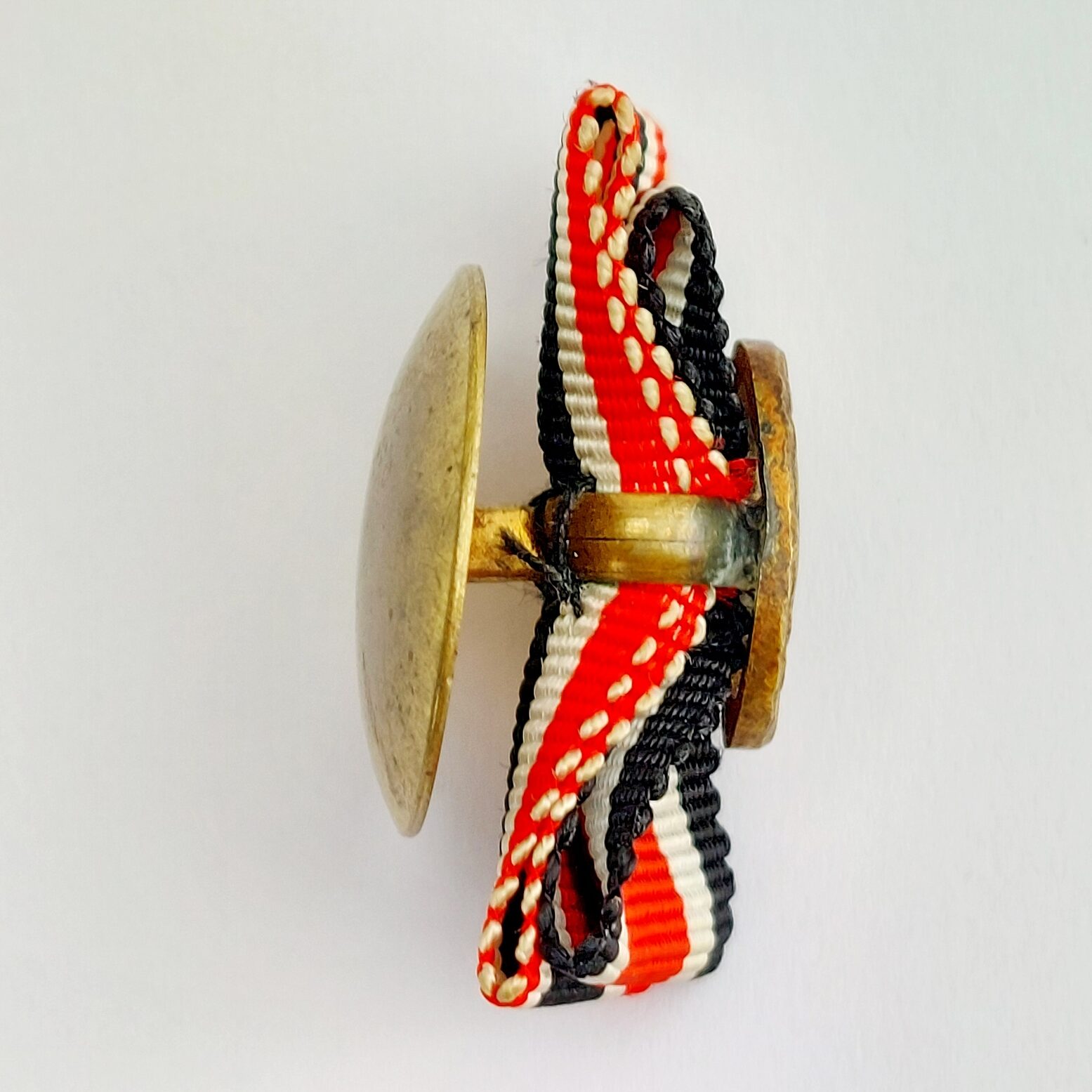 German, WW2, Miniature U-Boat War Button Hole Badge, with Iron Cross 2nd Class (EK2) Buttonhole Ribbon (5)