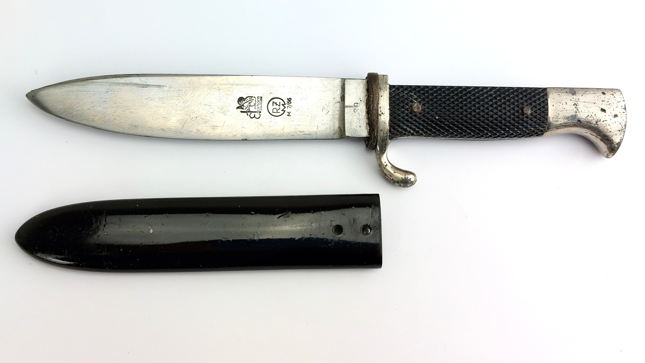 German, WW2 — Hitler Youth Knife, 1939 Dated, by Carl Eickhorn, Solingen (RZM M766) (2)