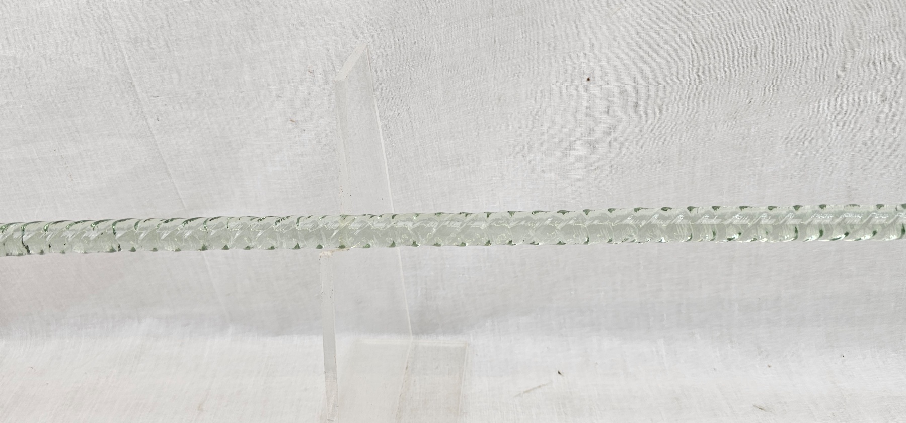 Victorian Light Green Glass Barley Twist Walking Stick 10