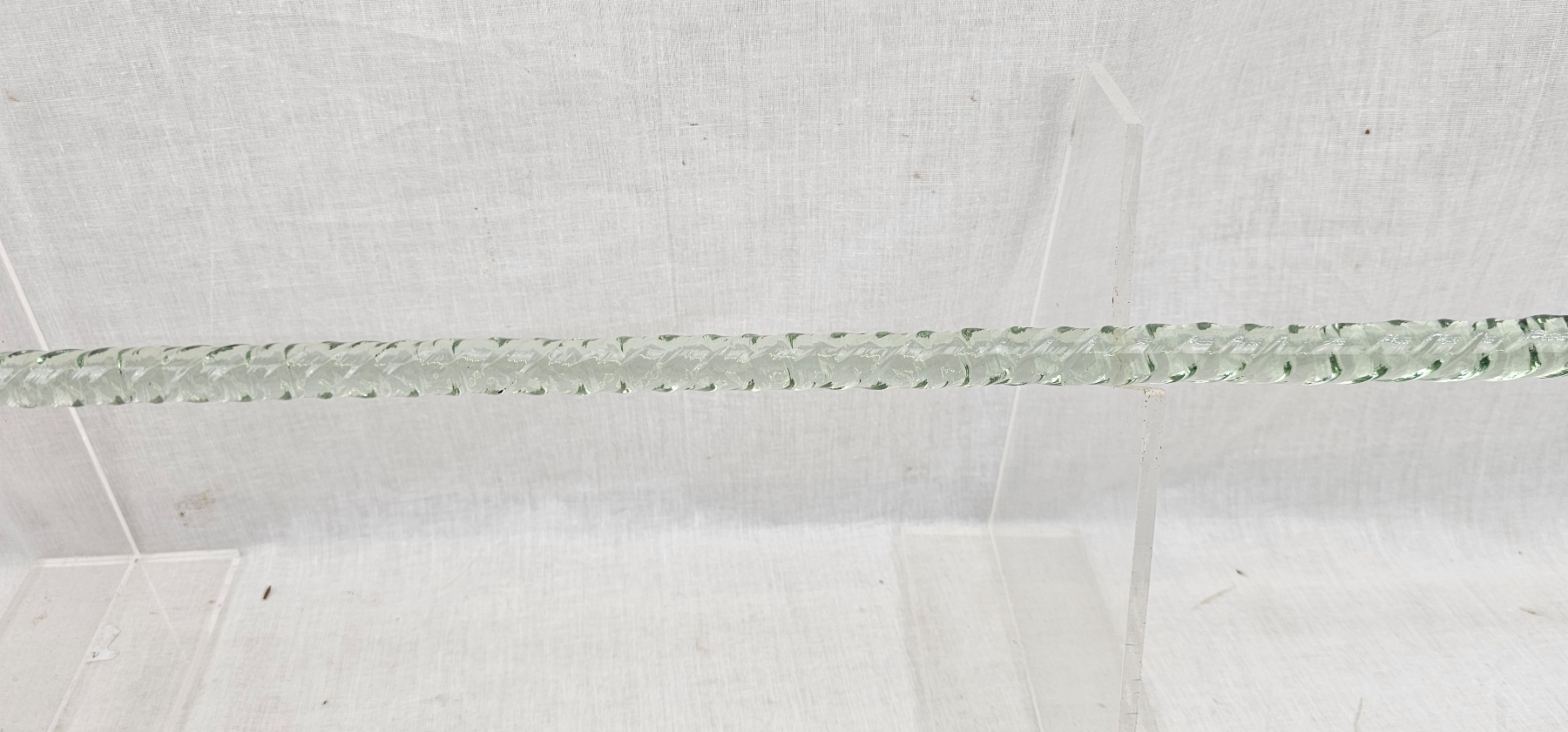 Victorian Light Green Glass Barley Twist Walking Stick 3