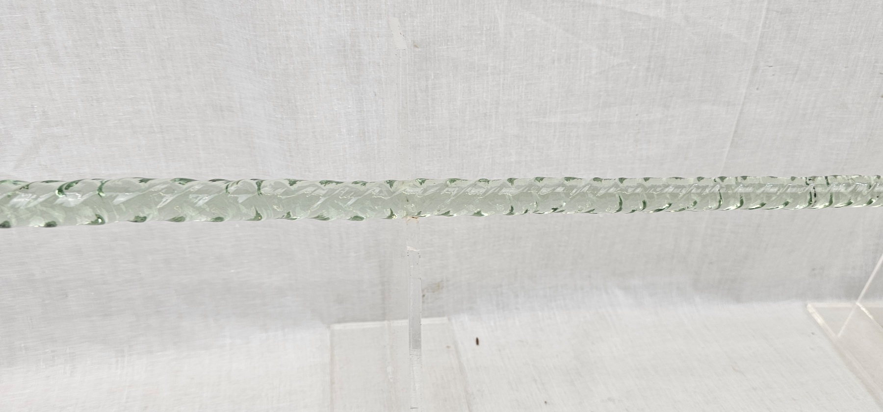 Victorian Light Green Glass Barley Twist Walking Stick 9