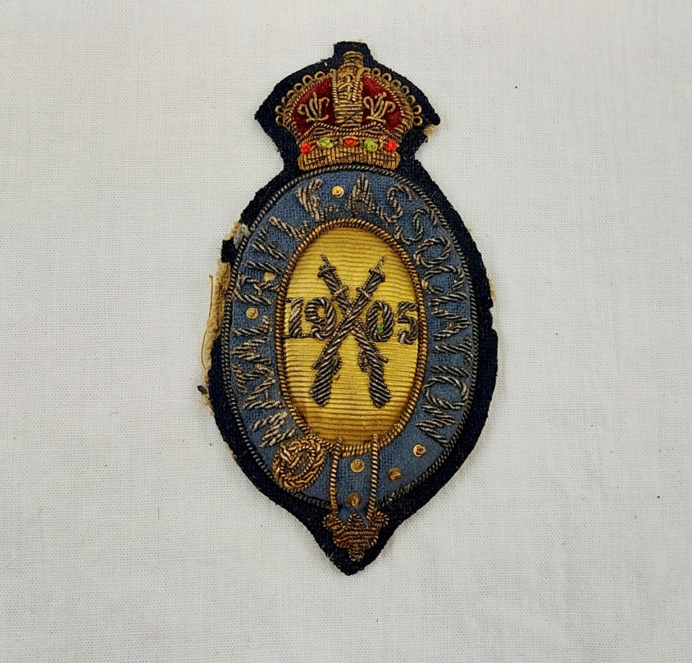 1905 Kings Crown Natal Rifle Association Bullion Badge 1