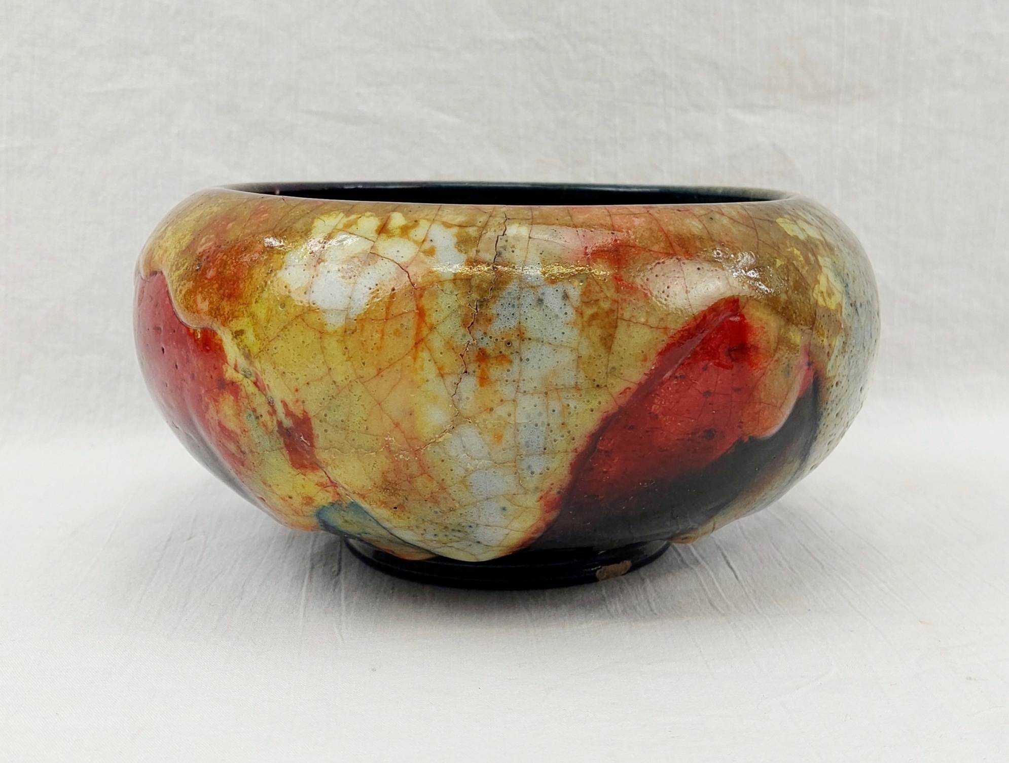 Circa 1930 Royal Doulton Chang Bowl By Charles Noke and Harry Nixon Lava Glaze Over Flambe 5