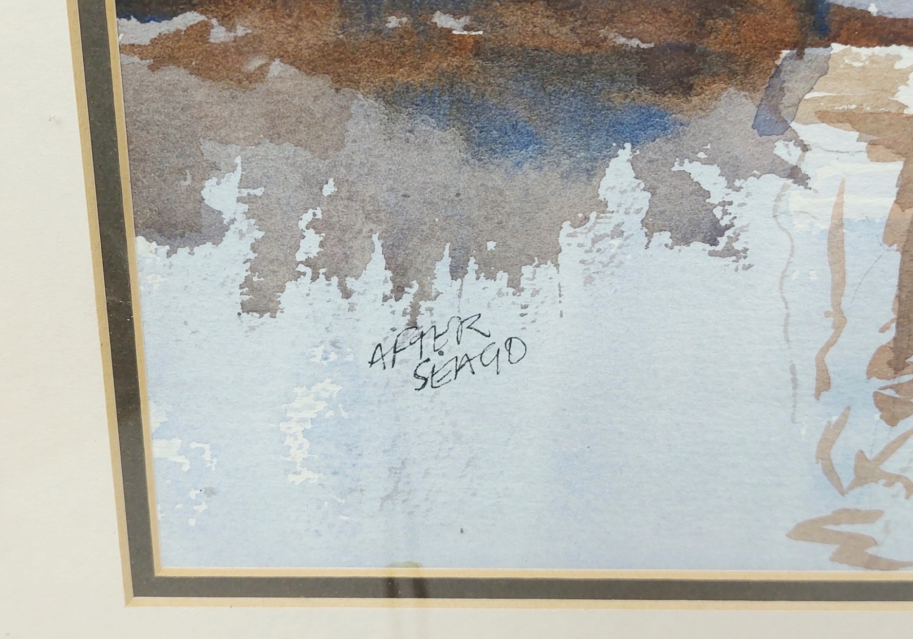 Contemporary Watercolour Of Moored Yachts 3