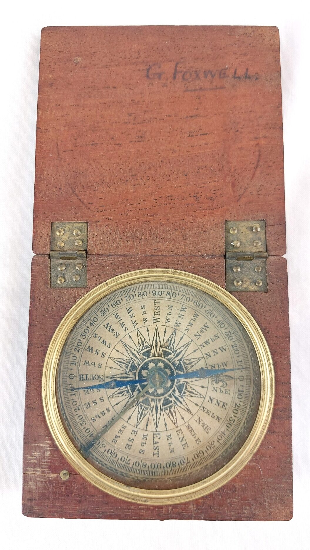 English, c.1870, Victorian Wooden Cased Pocket Compass (1)