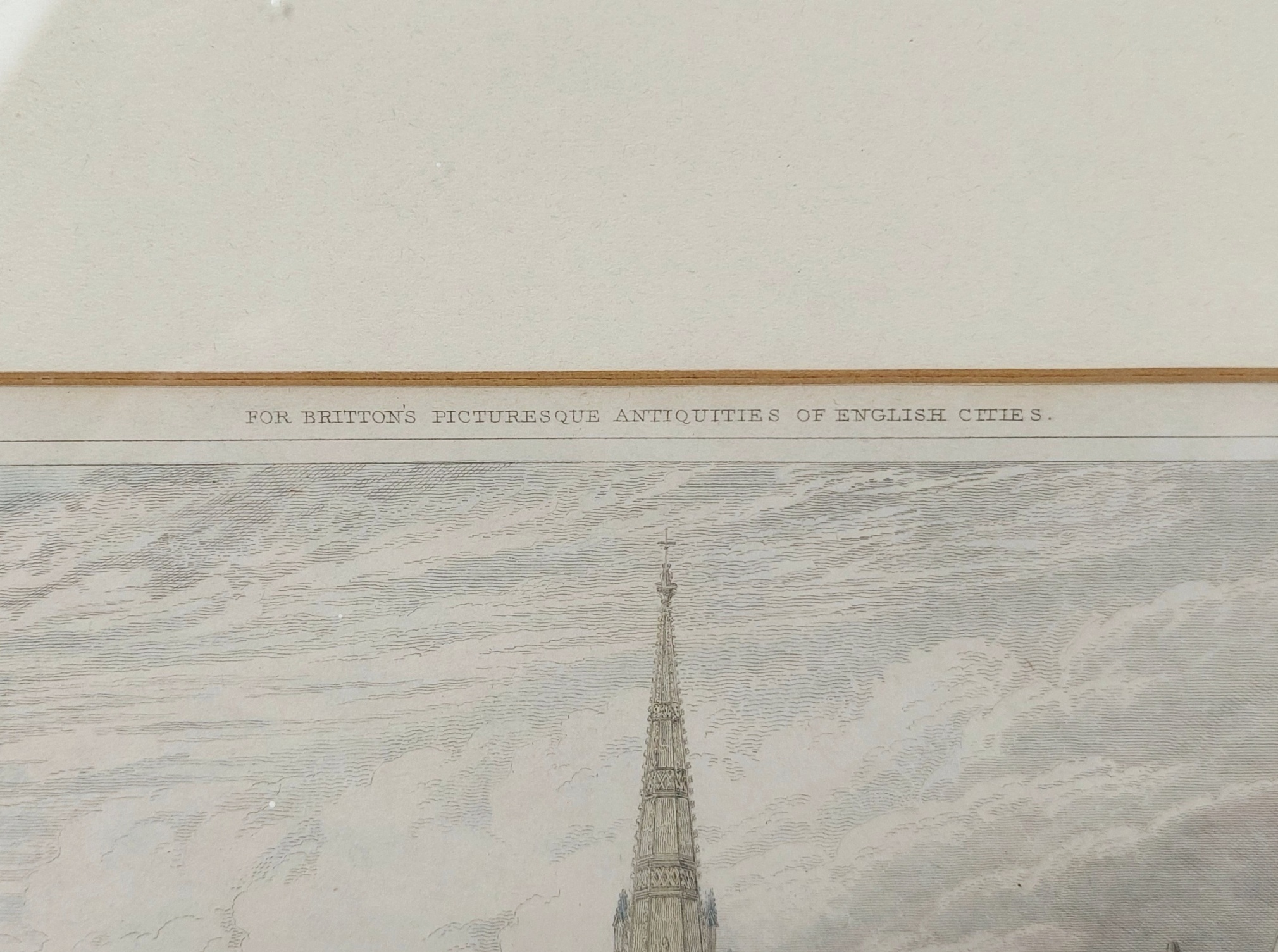 Framed 1830 Hand Coloured Engraving Of Castle Street Salisbury 5