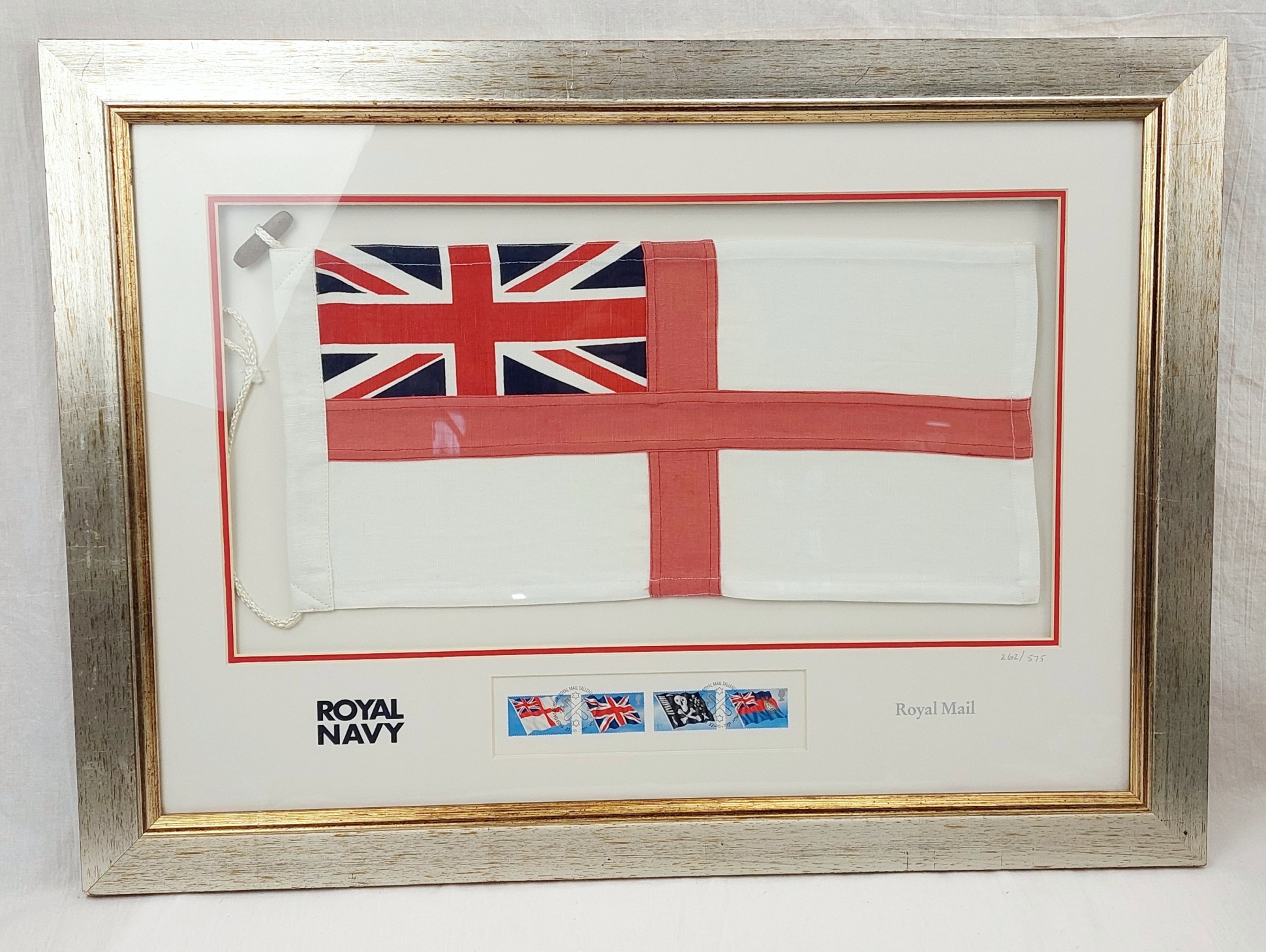 Framed Royal Navy And Royal Mail Flag And Stamps Display 1