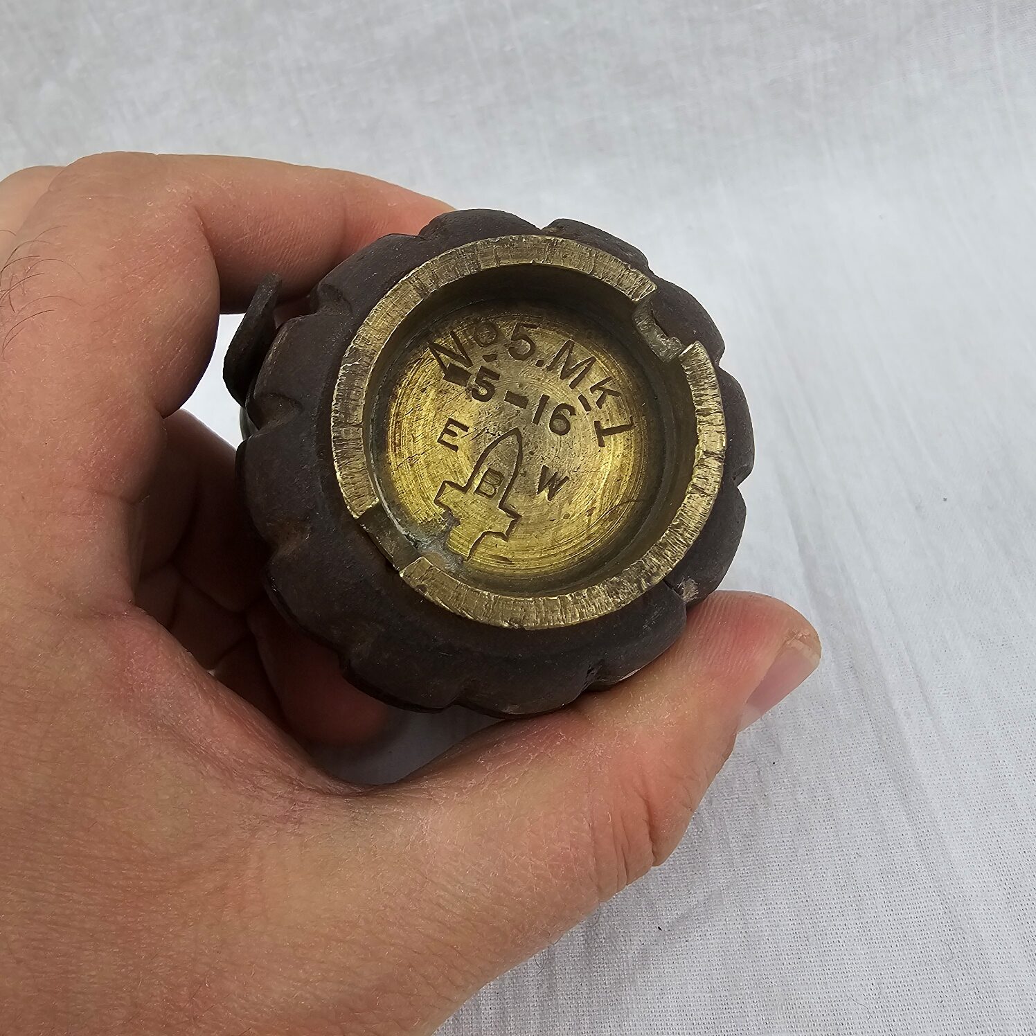 Inert WW1 No.5 MkI Gibbons Training Mills Bomb (9)