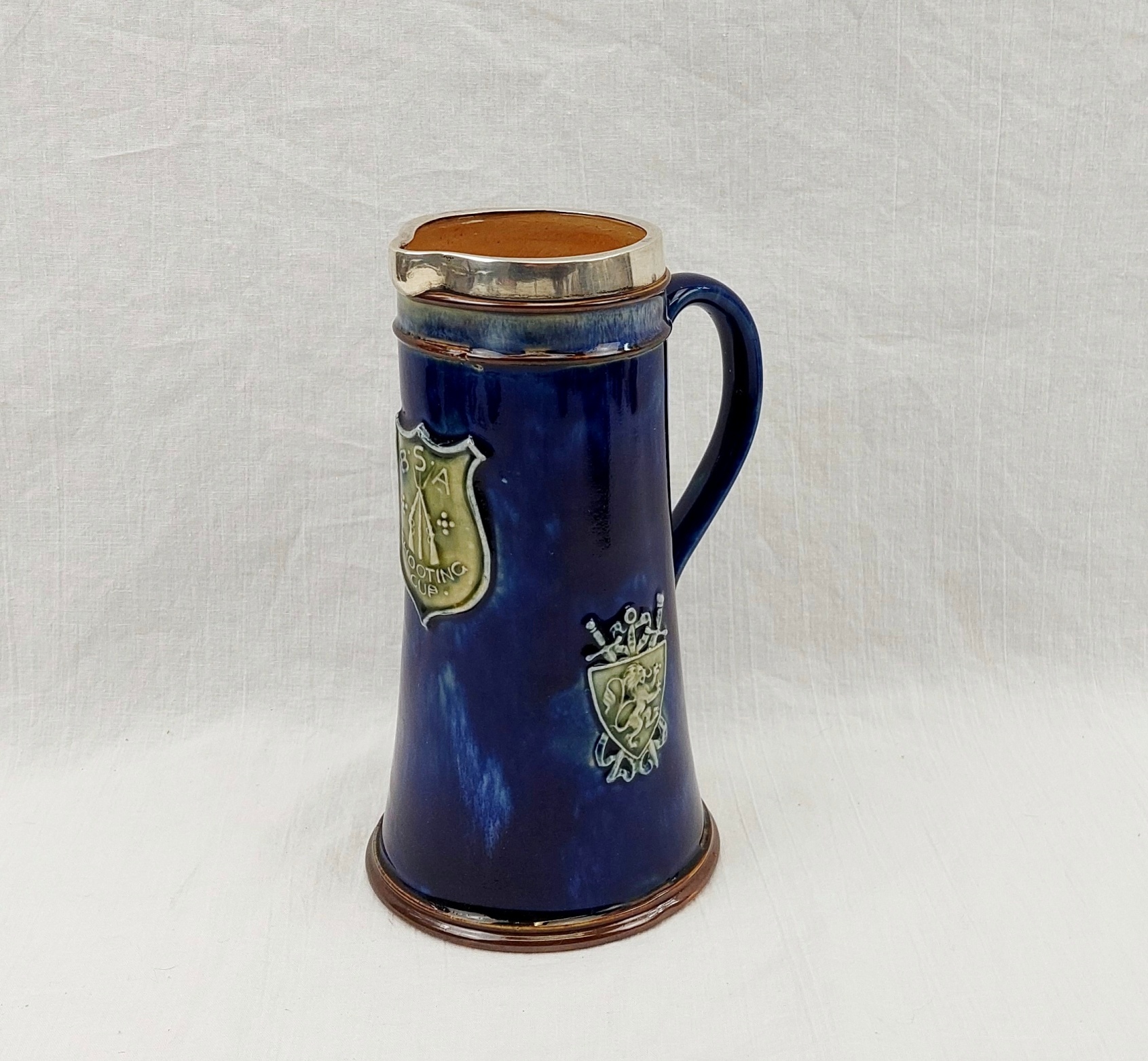 JA_2856218973 - Royal Doulton Silver Rimmed B.S.A. Shooting CupMug - Birmingham 1913 (1)