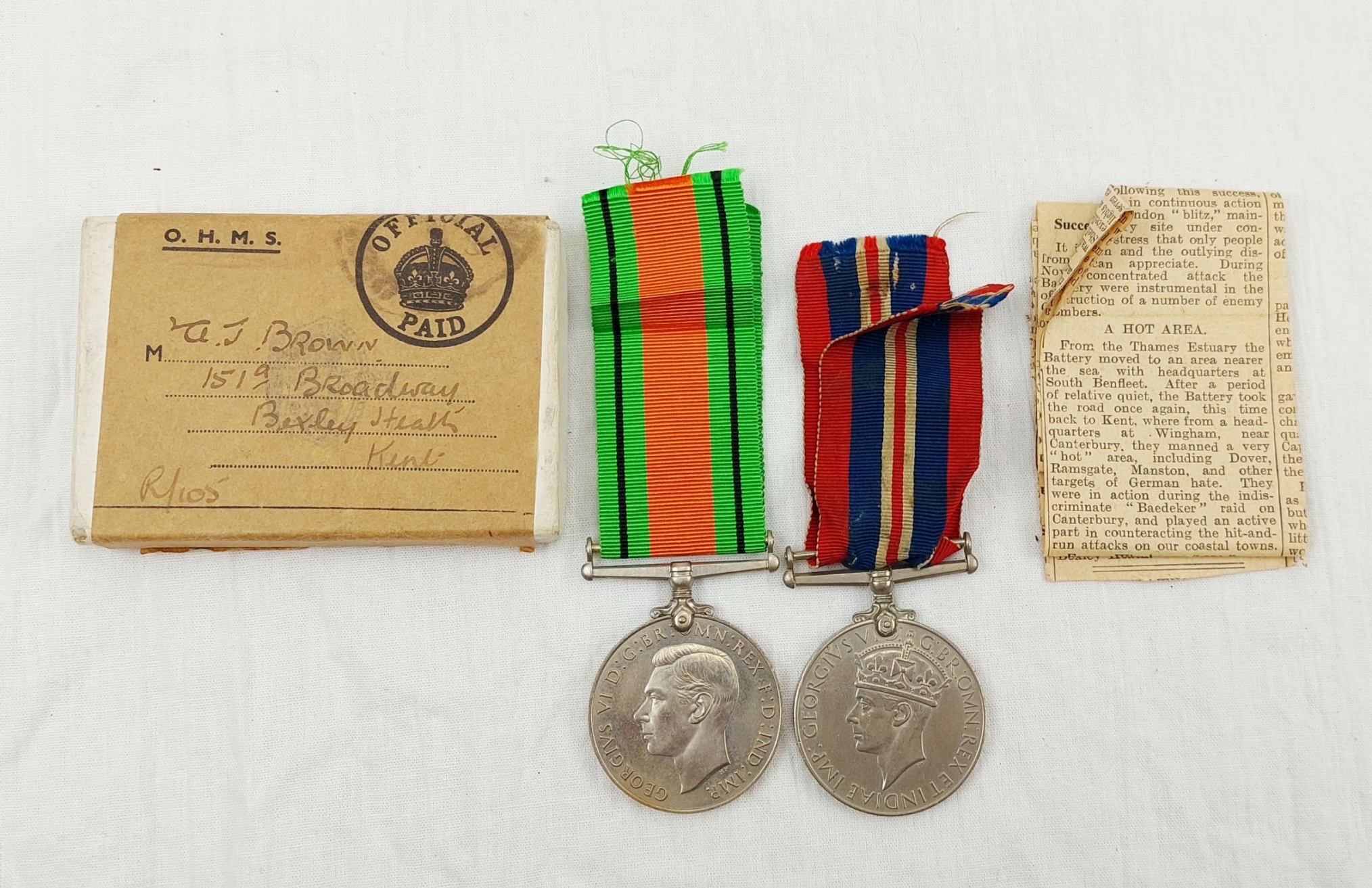 WW2 British Medal Set Of 2 1