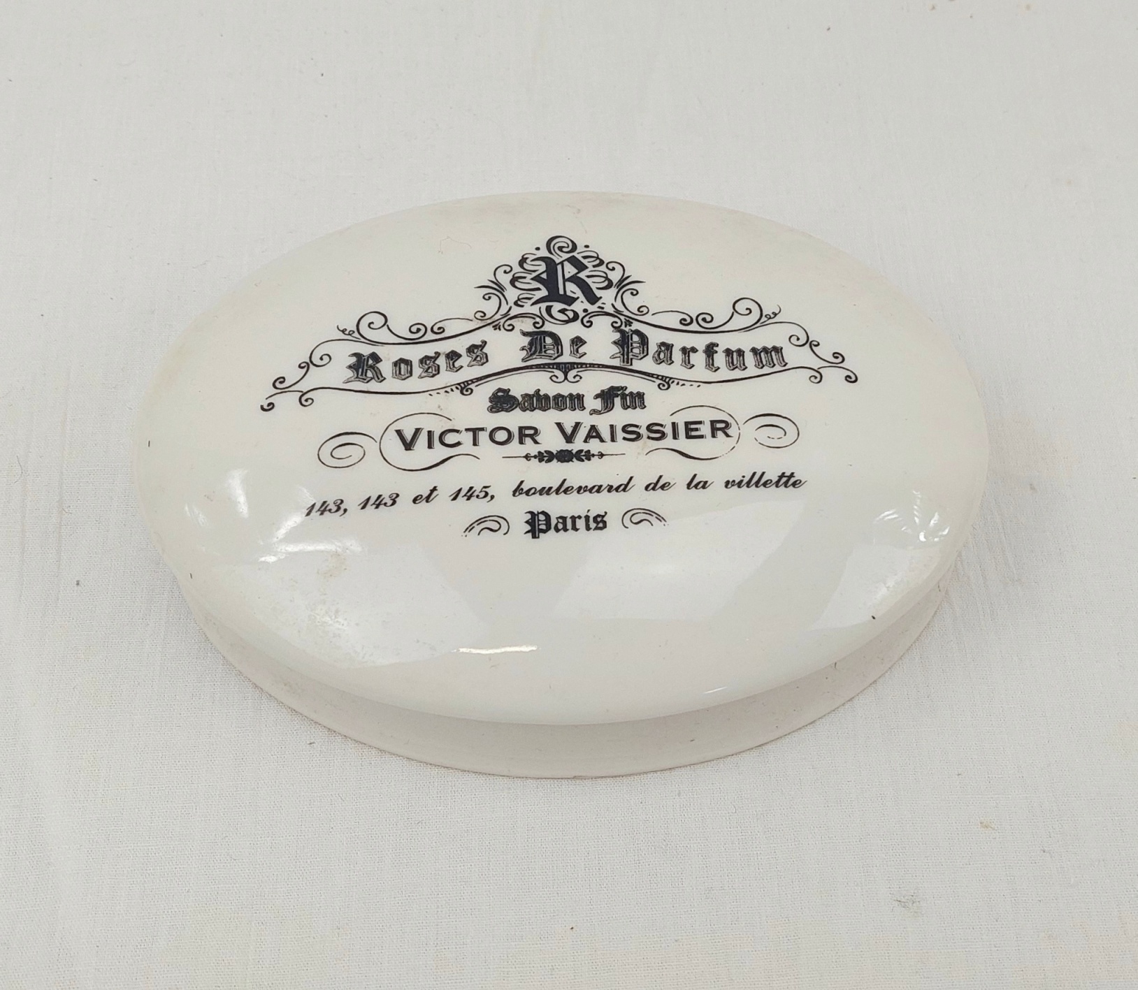 1900s French Victor Vaisser Ceramic Lidded Soap Jar 1