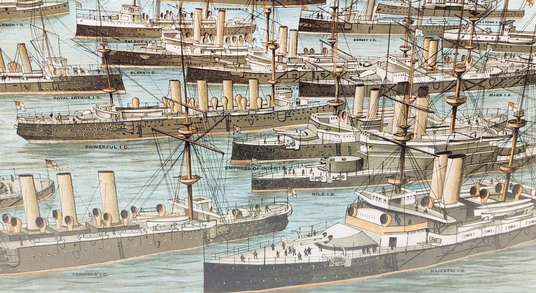 Framed And Glazed Britain's Empire Of The Sea Chromolithograph 3