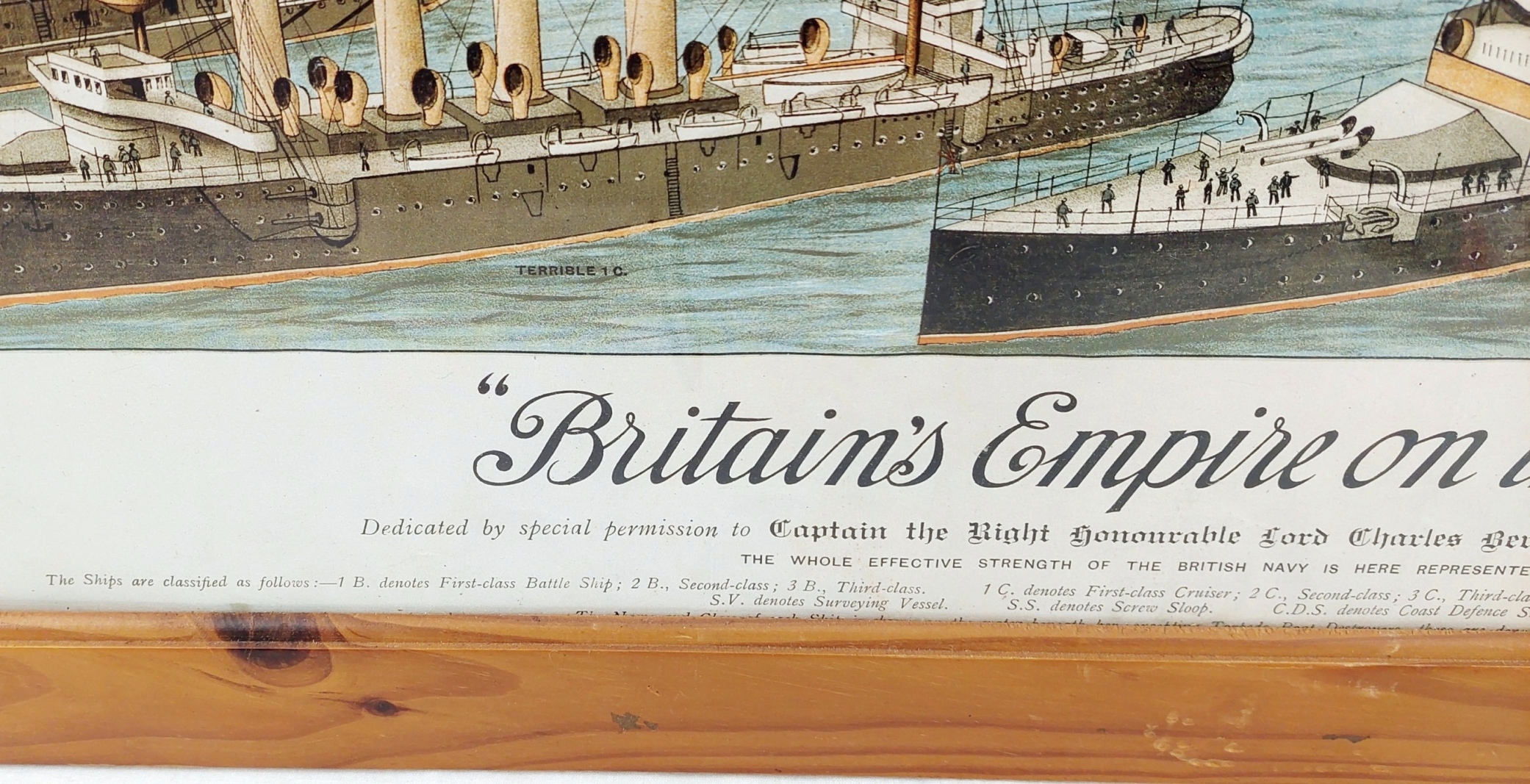 Framed And Glazed Britain's Empire Of The Sea Chromolithograph 4