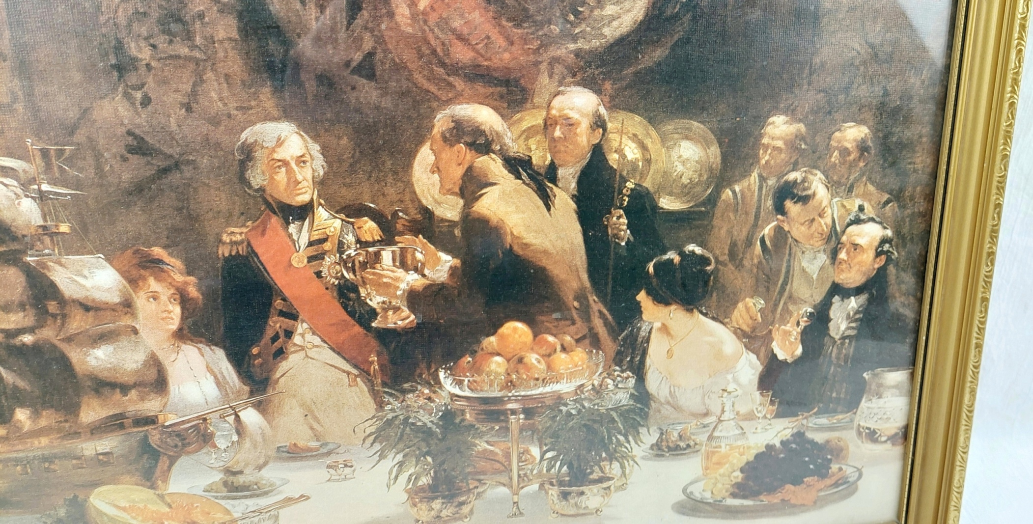 Framed Victorian Chromolithograph Nelson The Toast Is England By Fred Roe 3