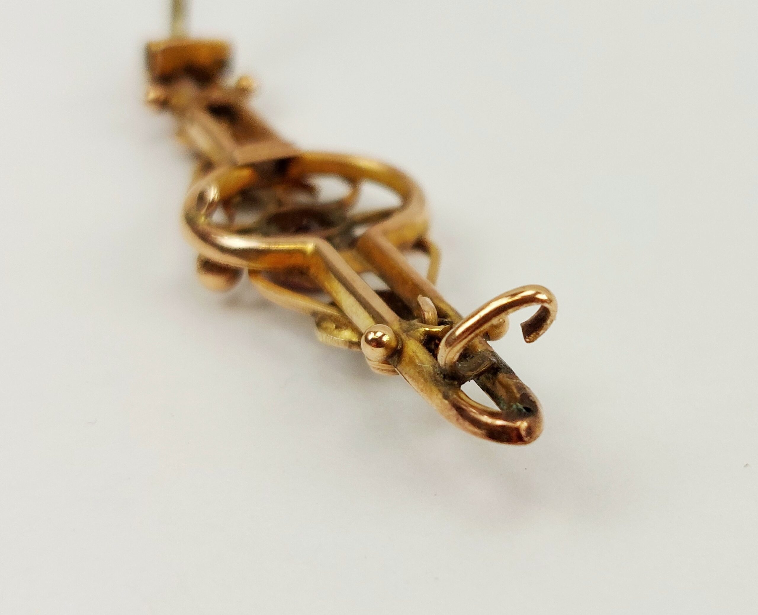 JA_2478222137 - Antique 9ct Gold Garnet & Pearl Brooch (5)