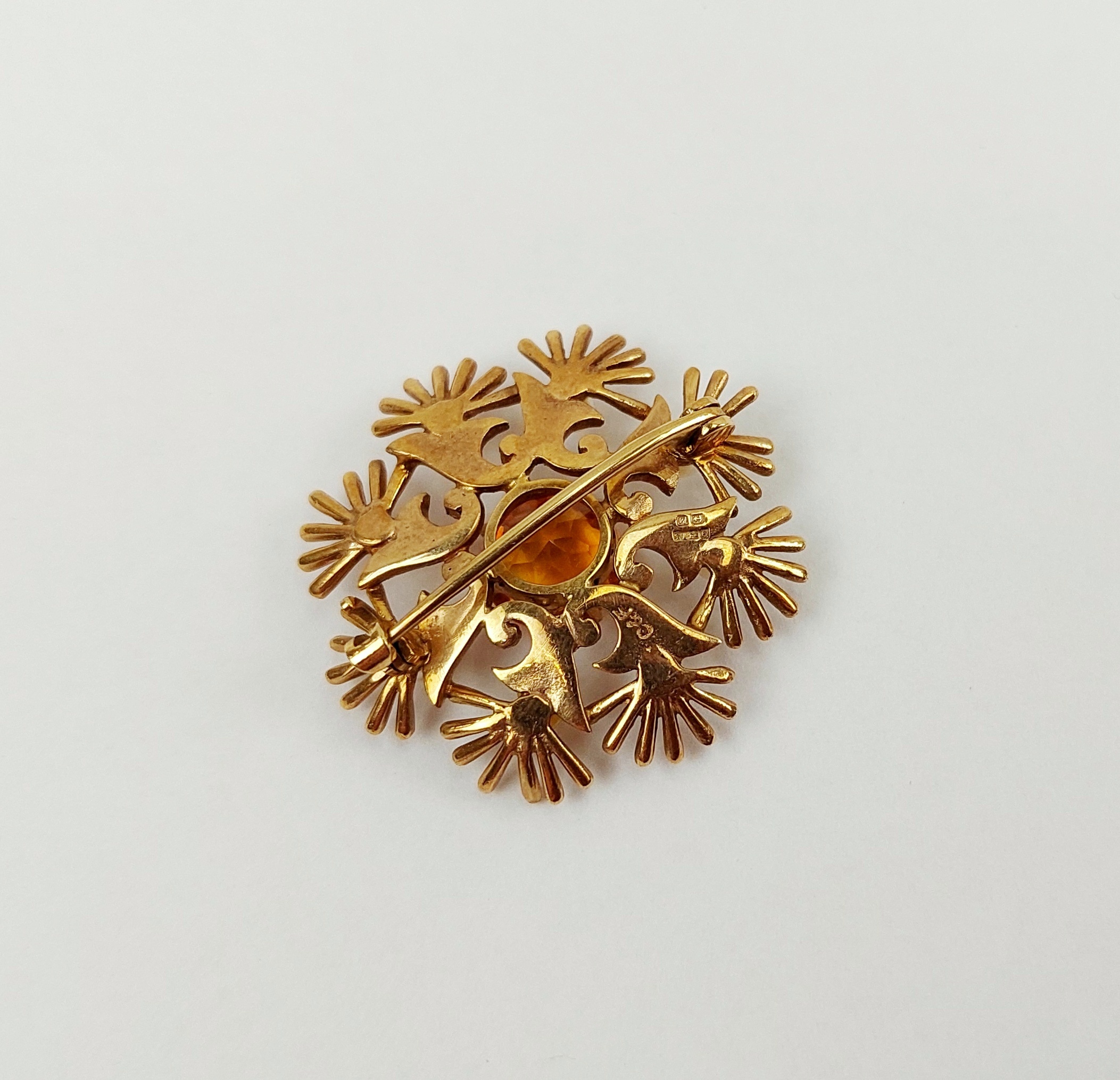 JA_3313221980 - 9ct Gold Citrine & Pearl Brooch (3)