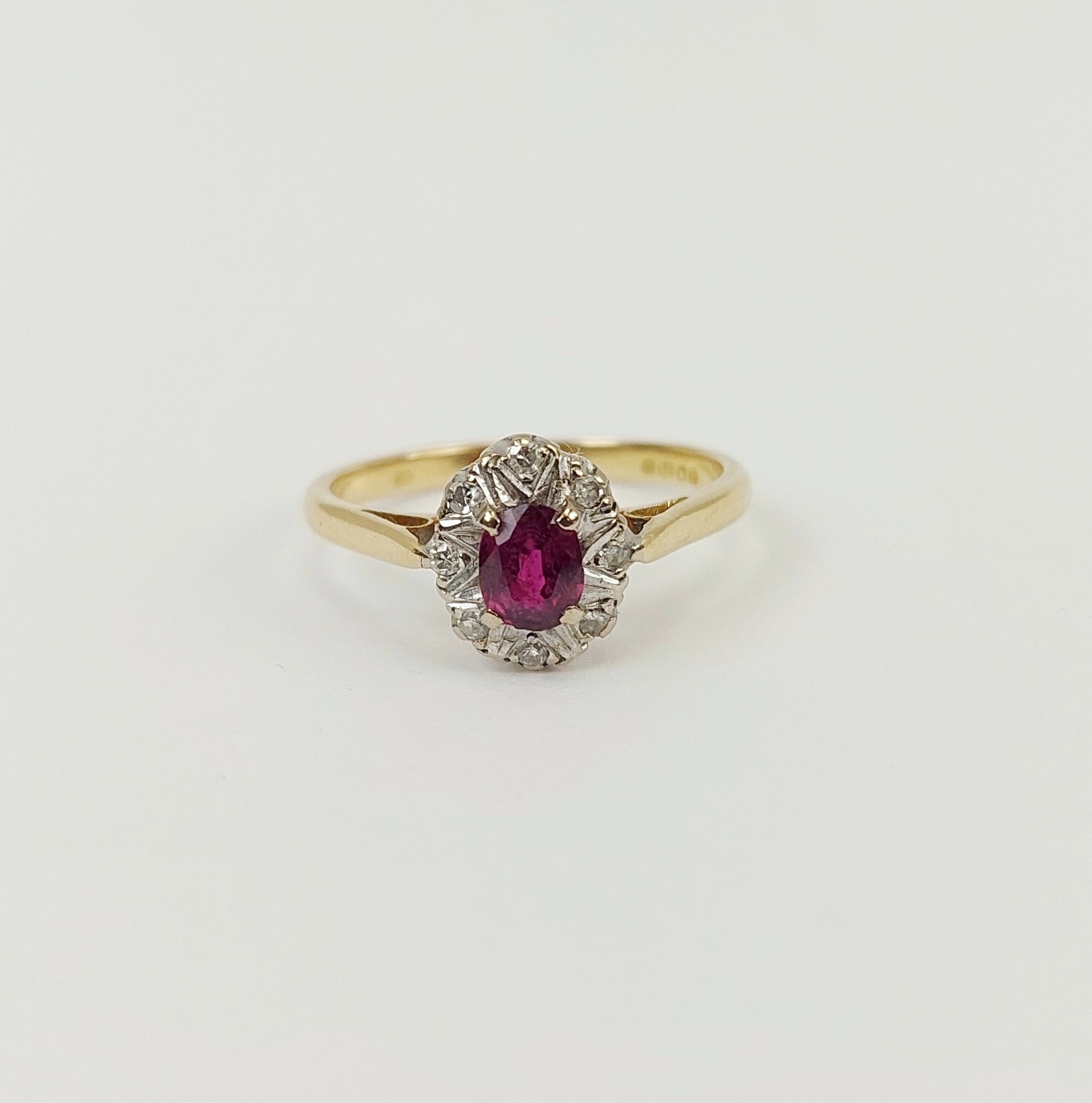 JA_8275221668 - 18ct Gold Ruby & Diamond Ring UK Size N, US 6 (1)