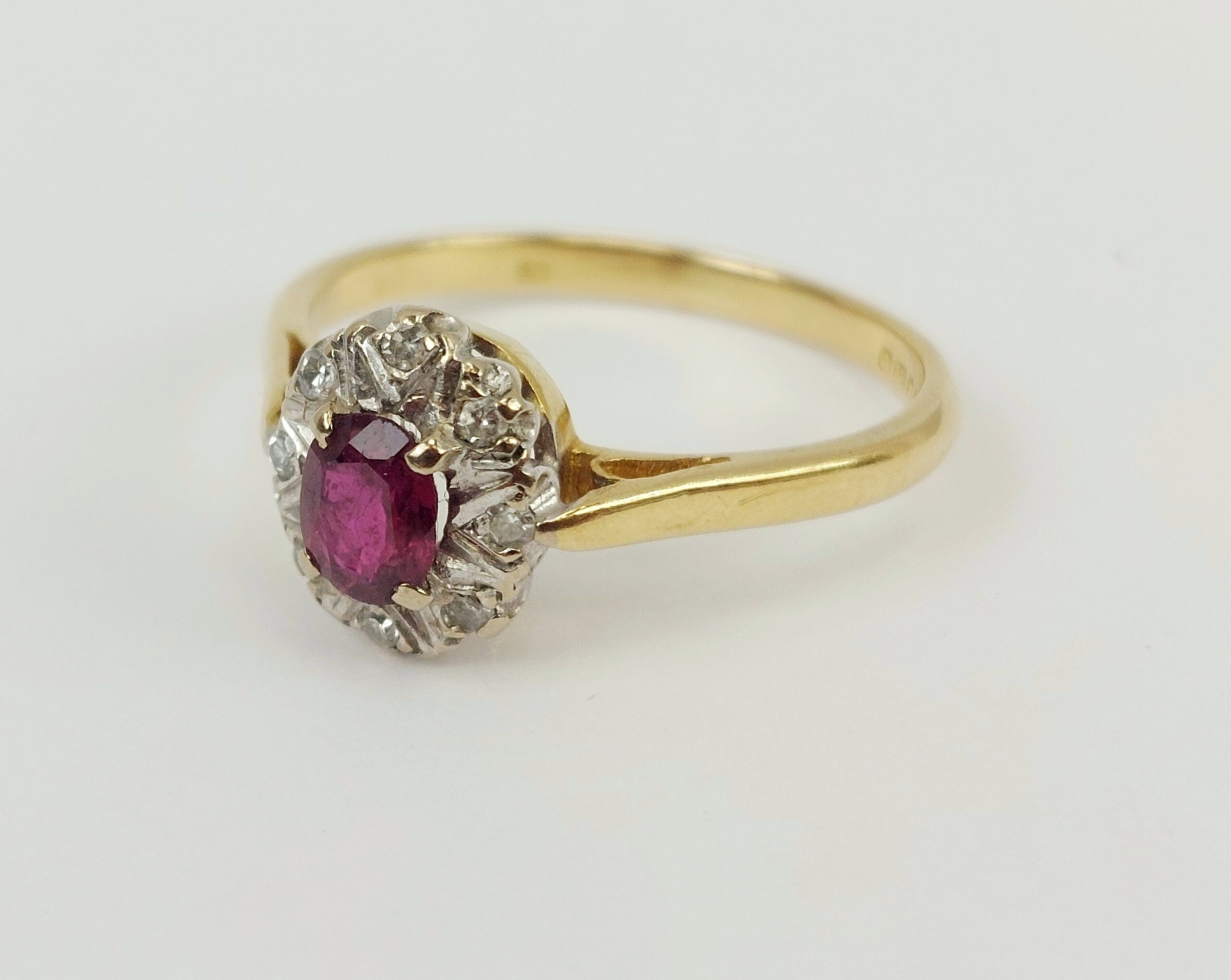 JA_8275221668 - 18ct Gold Ruby & Diamond Ring UK Size N, US 6 (6)