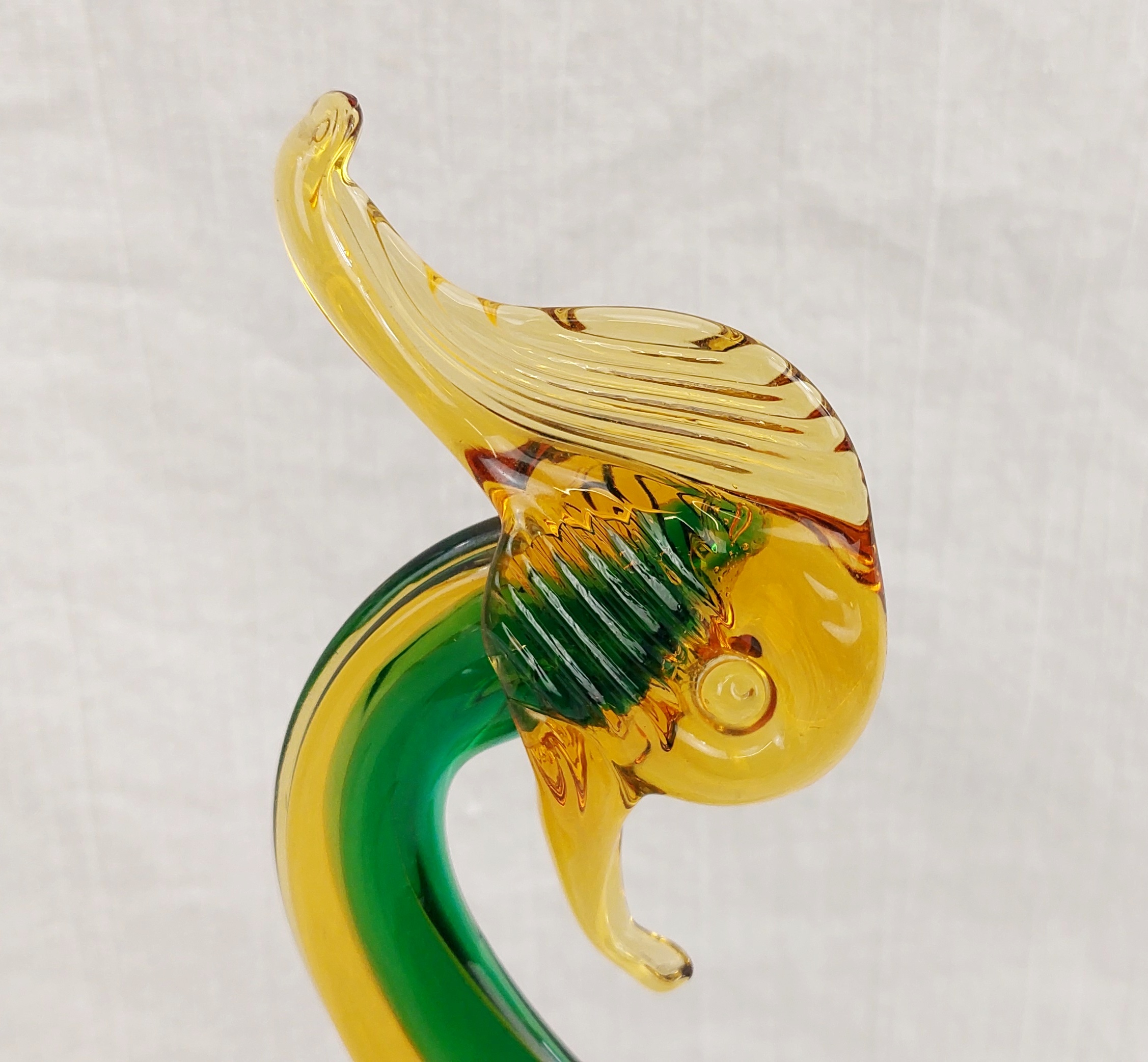 Large 1950s Murano Sommerso Glass Bird Bowl 2
