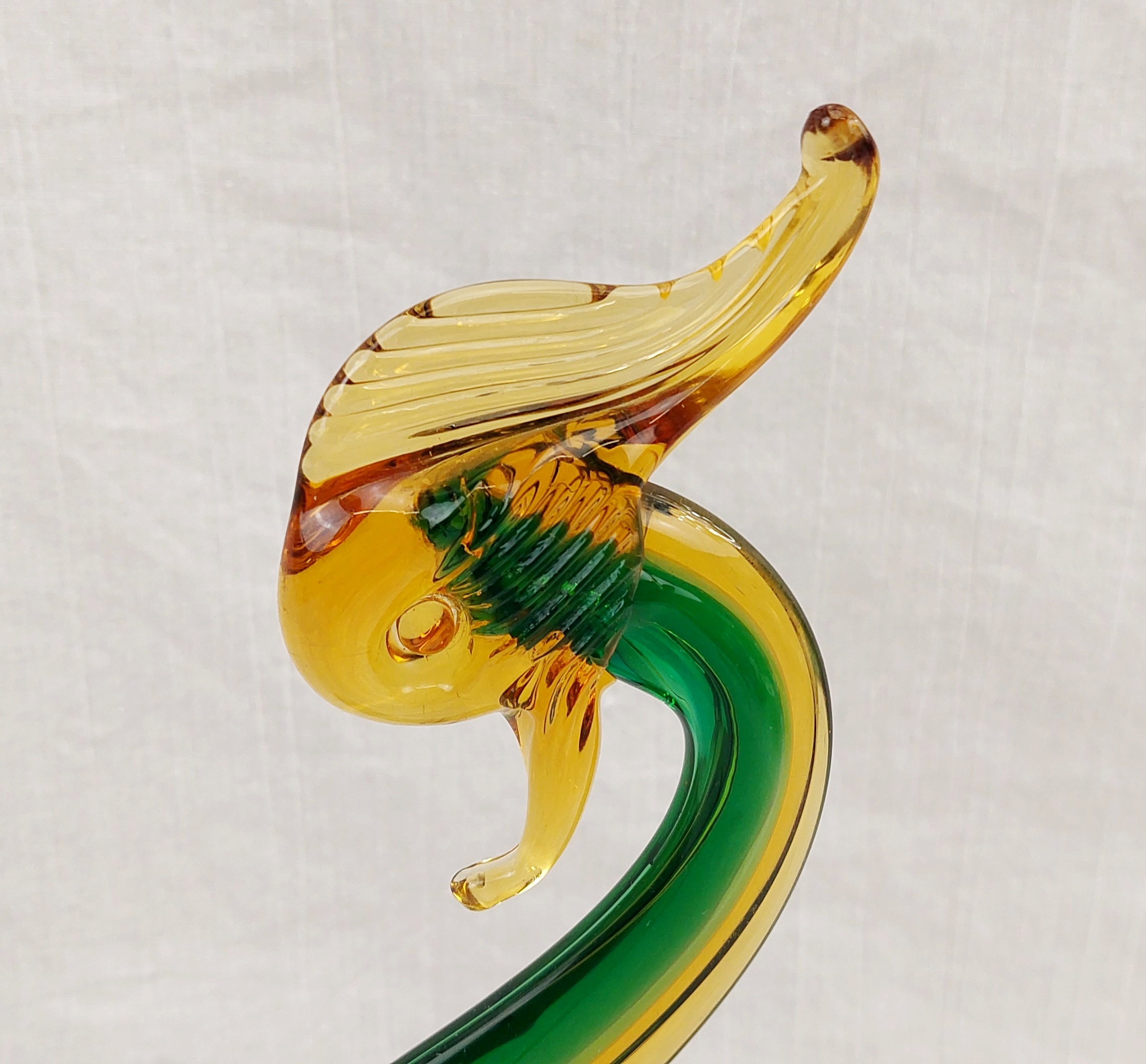 Large 1950s Murano Sommerso Glass Bird Bowl 6