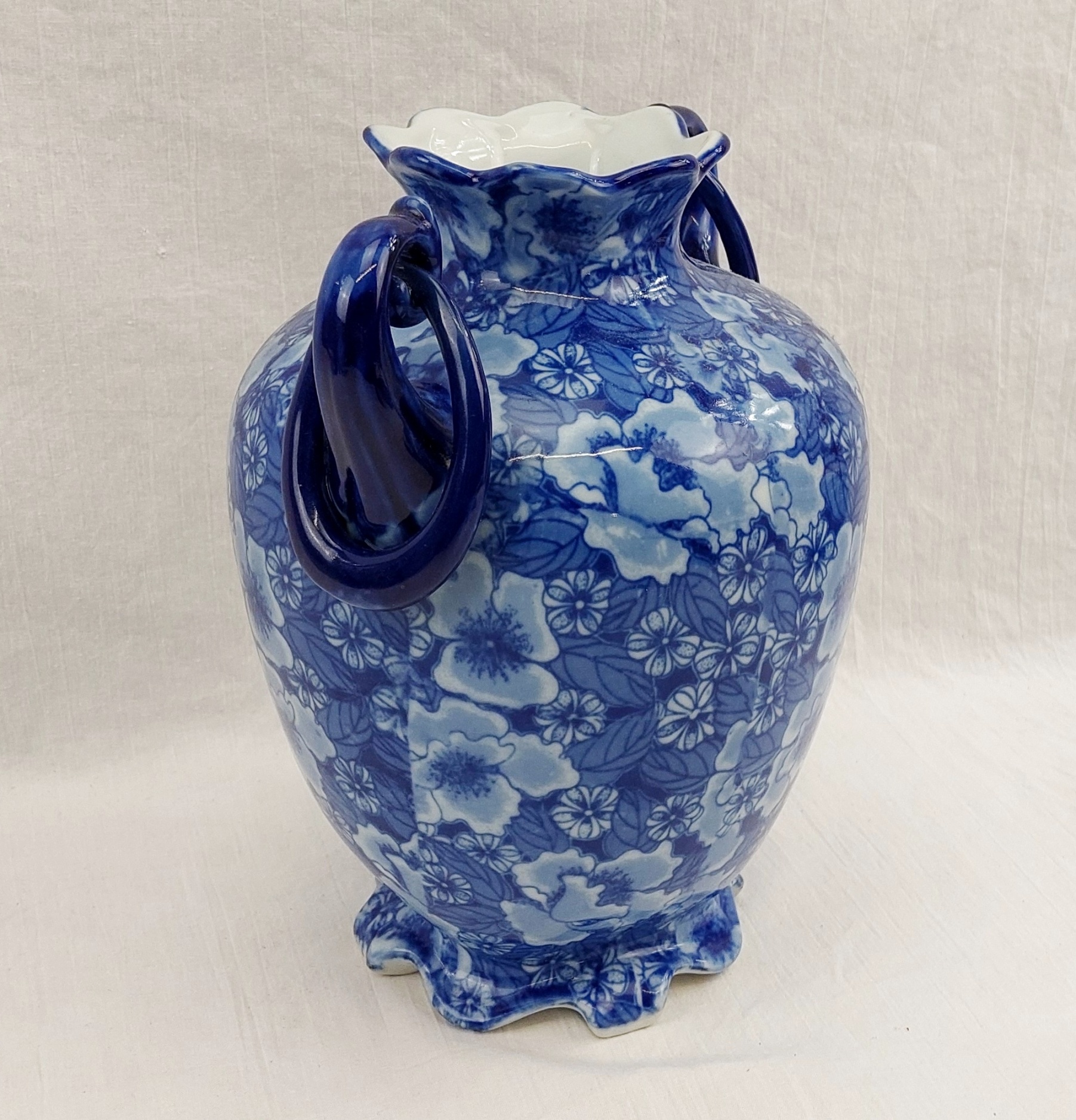 Victorian Masons Regency Ironstone Blue and White Vase 3