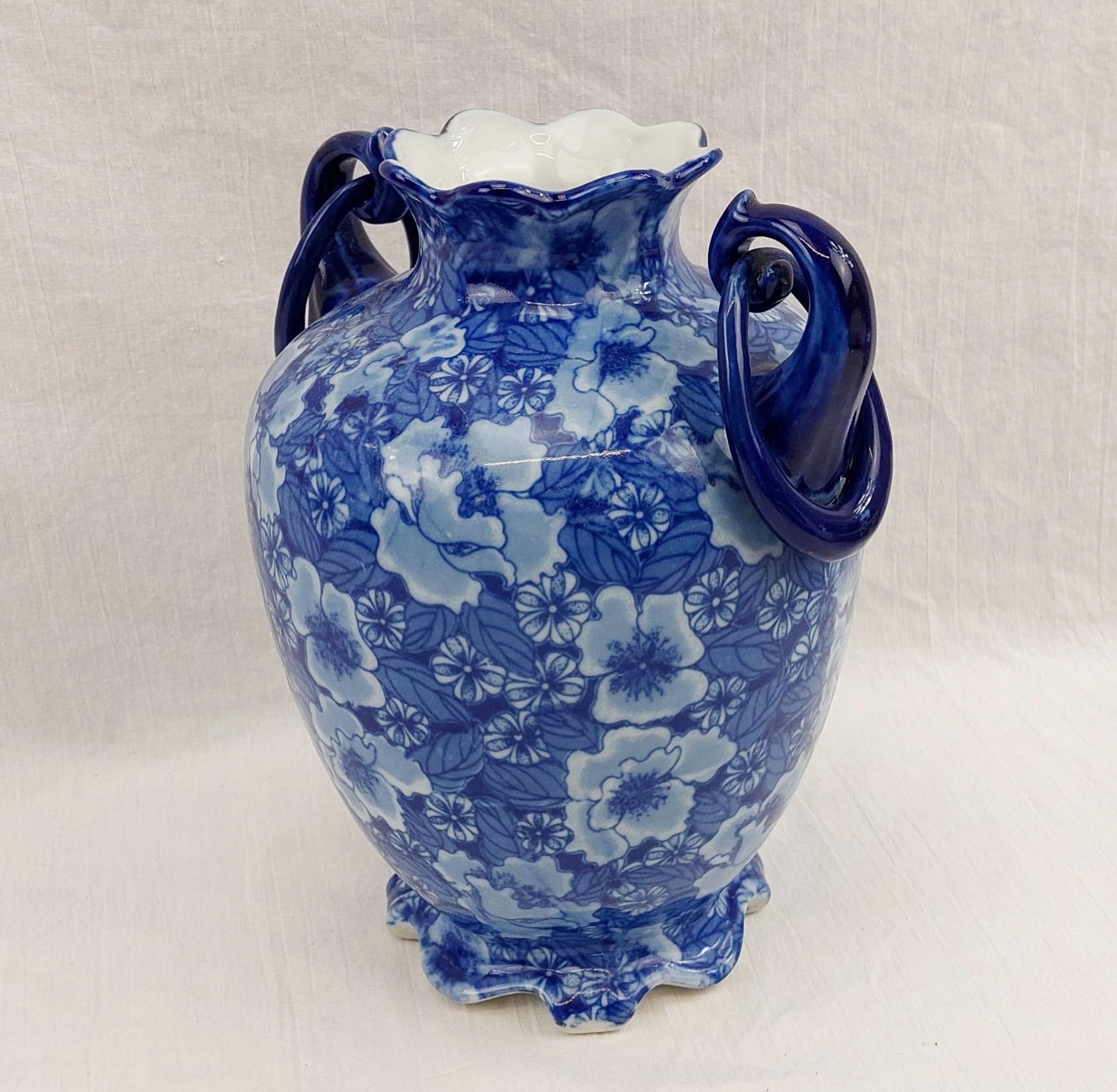Victorian Masons Regency Ironstone Blue and White Vase 4