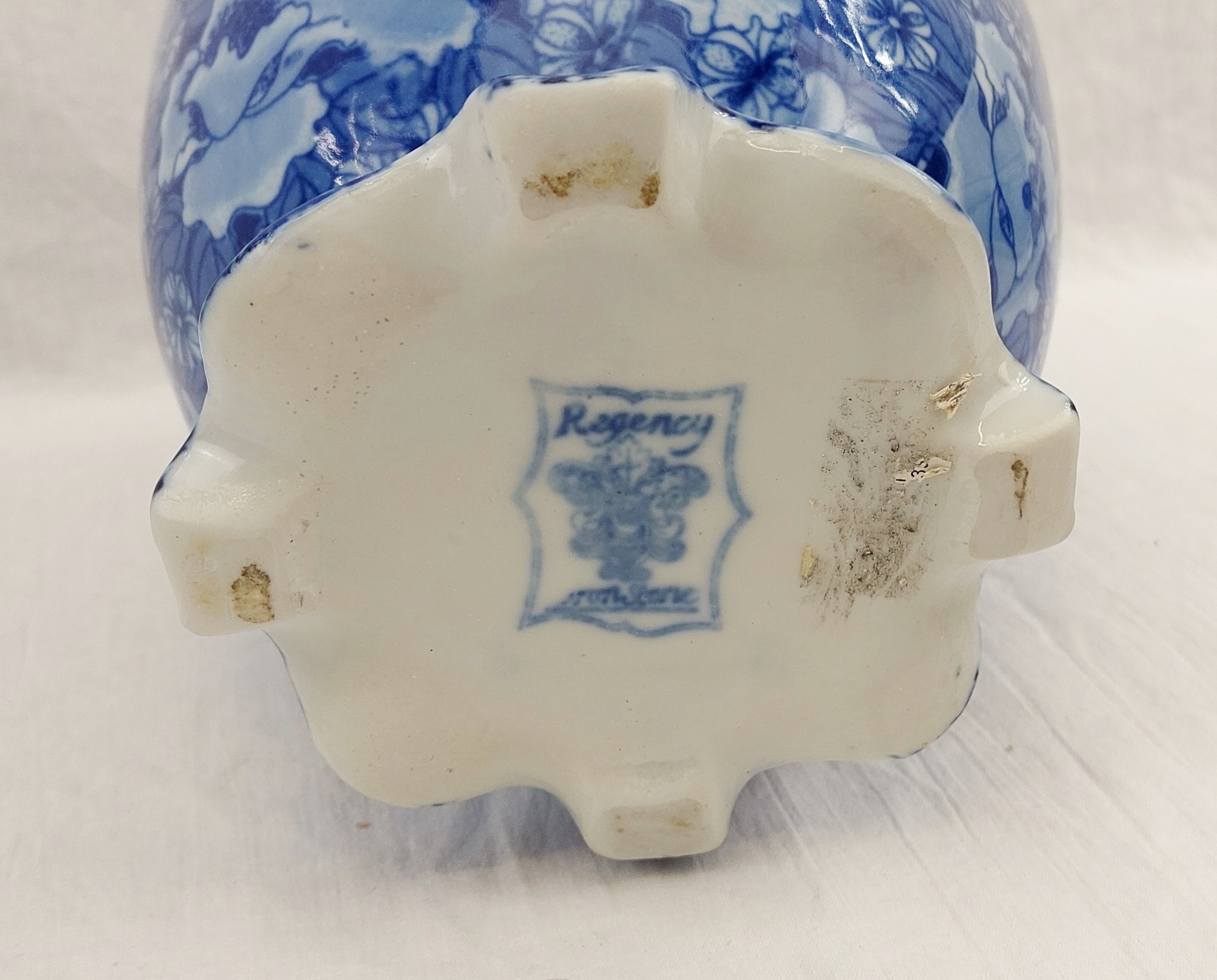 Victorian Masons Regency Ironstone Blue and White Vase 7
