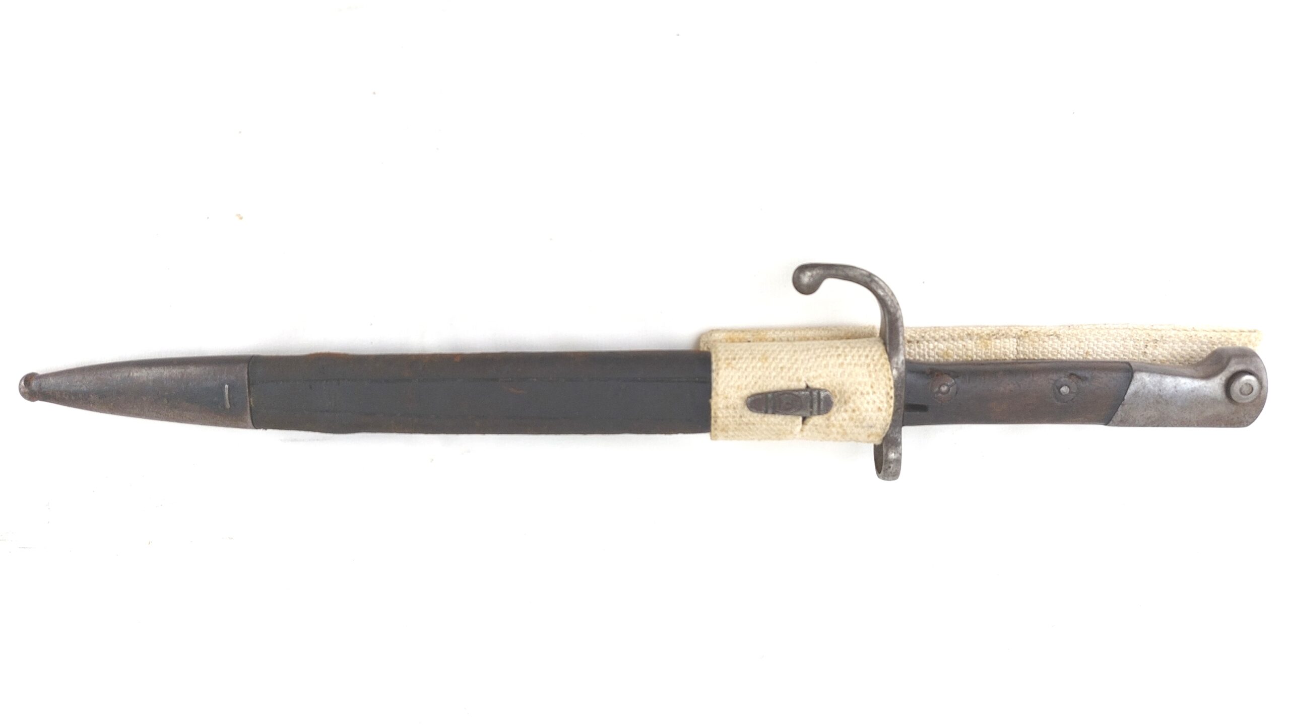 Brazilian, c.1937, M190834 Knife Bayonet with Scabbard & P37 Web Frog (29)
