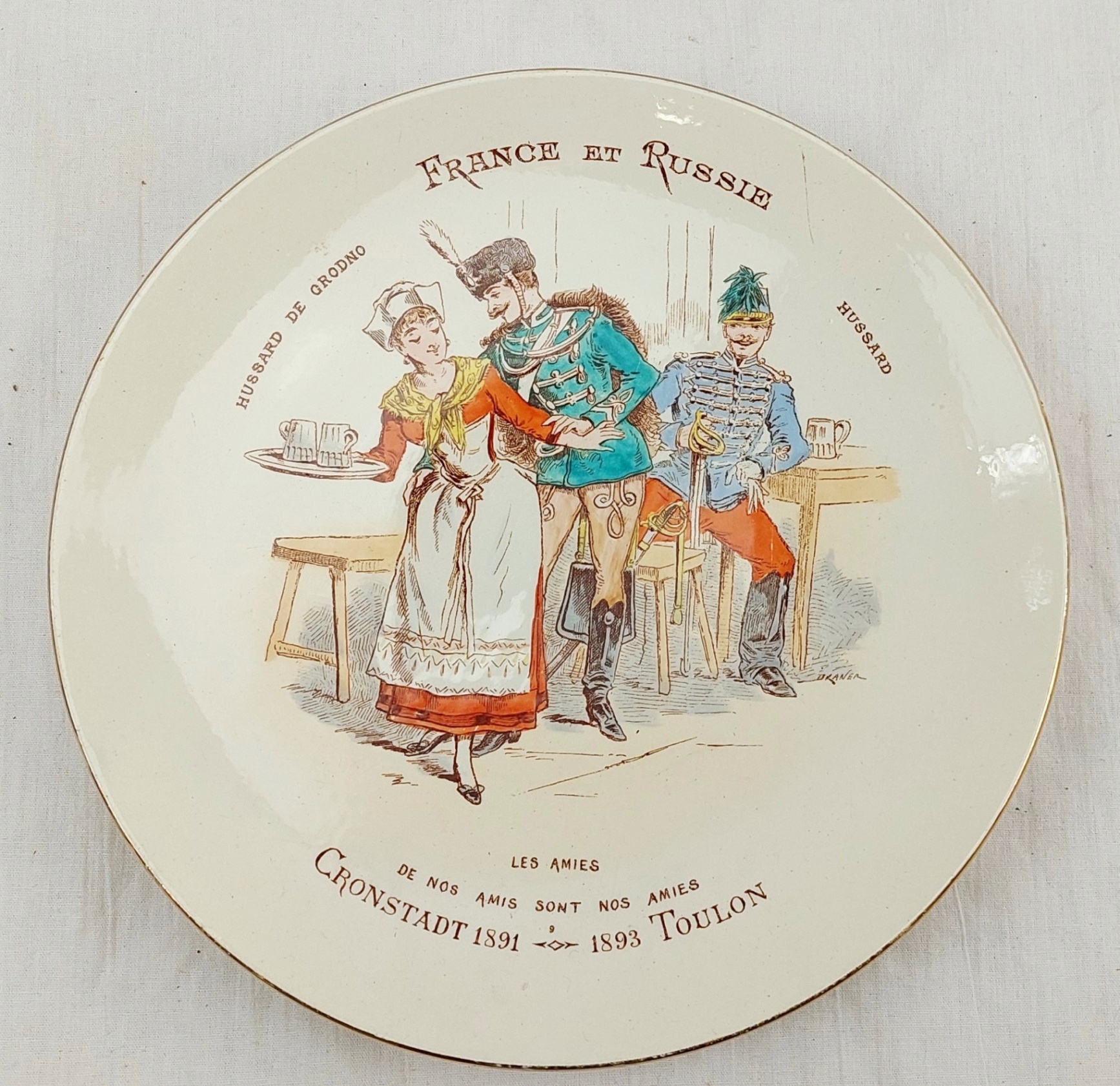 11 Franco-Russian Alliance 18913 Faience Plates From The Luneville Porcelain Factory France 10