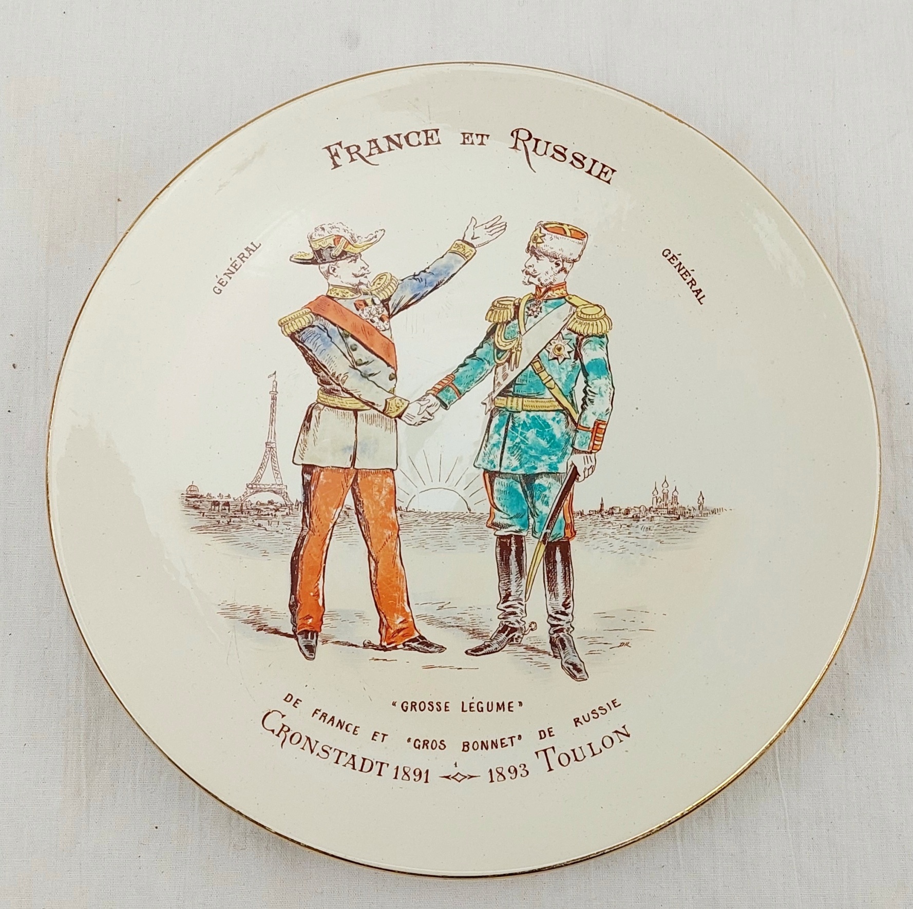 11 Franco-Russian Alliance 18913 Faience Plates From The Luneville Porcelain Factory France 11