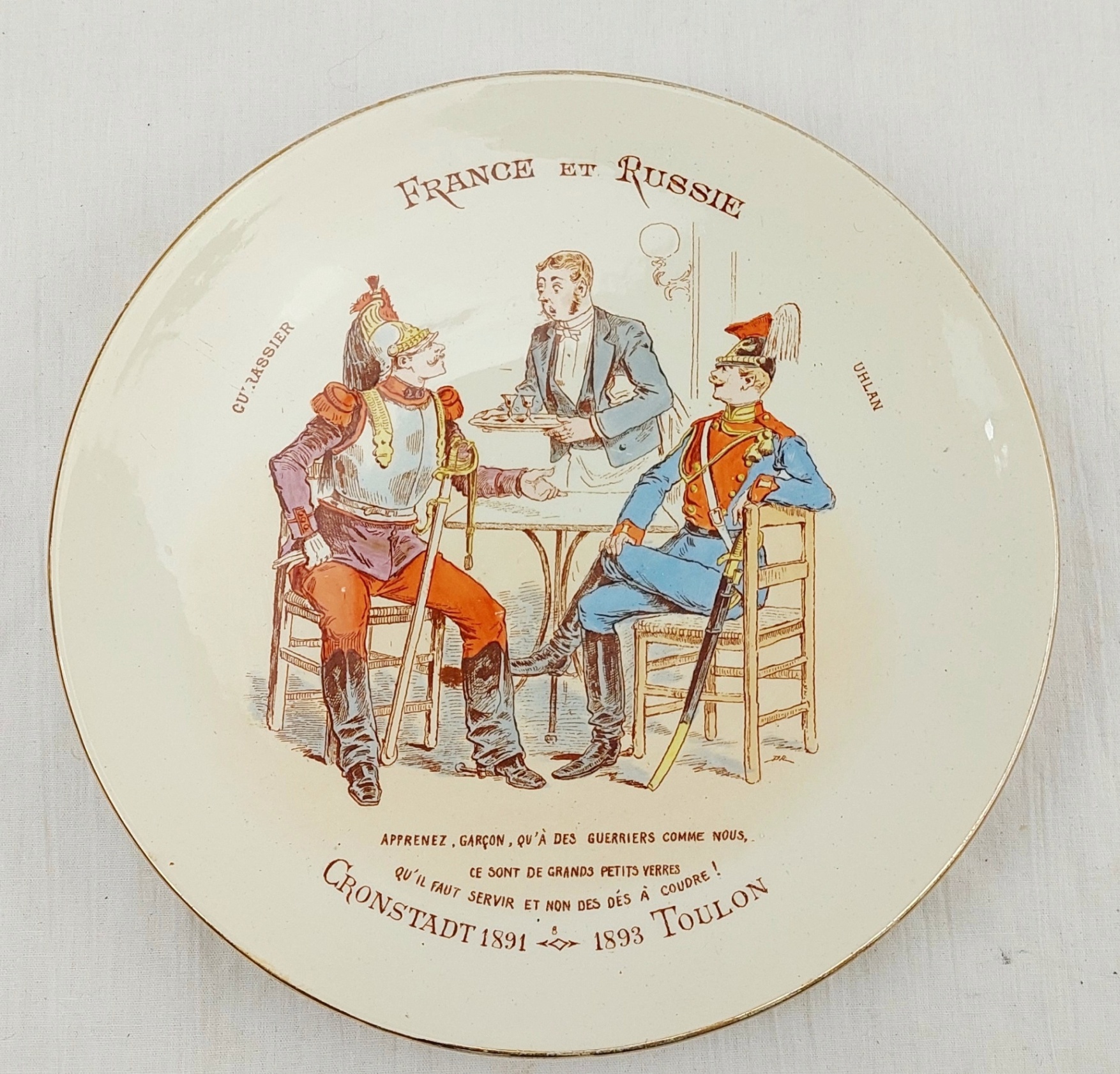 11 Franco-Russian Alliance 18913 Faience Plates From The Luneville Porcelain Factory France 12
