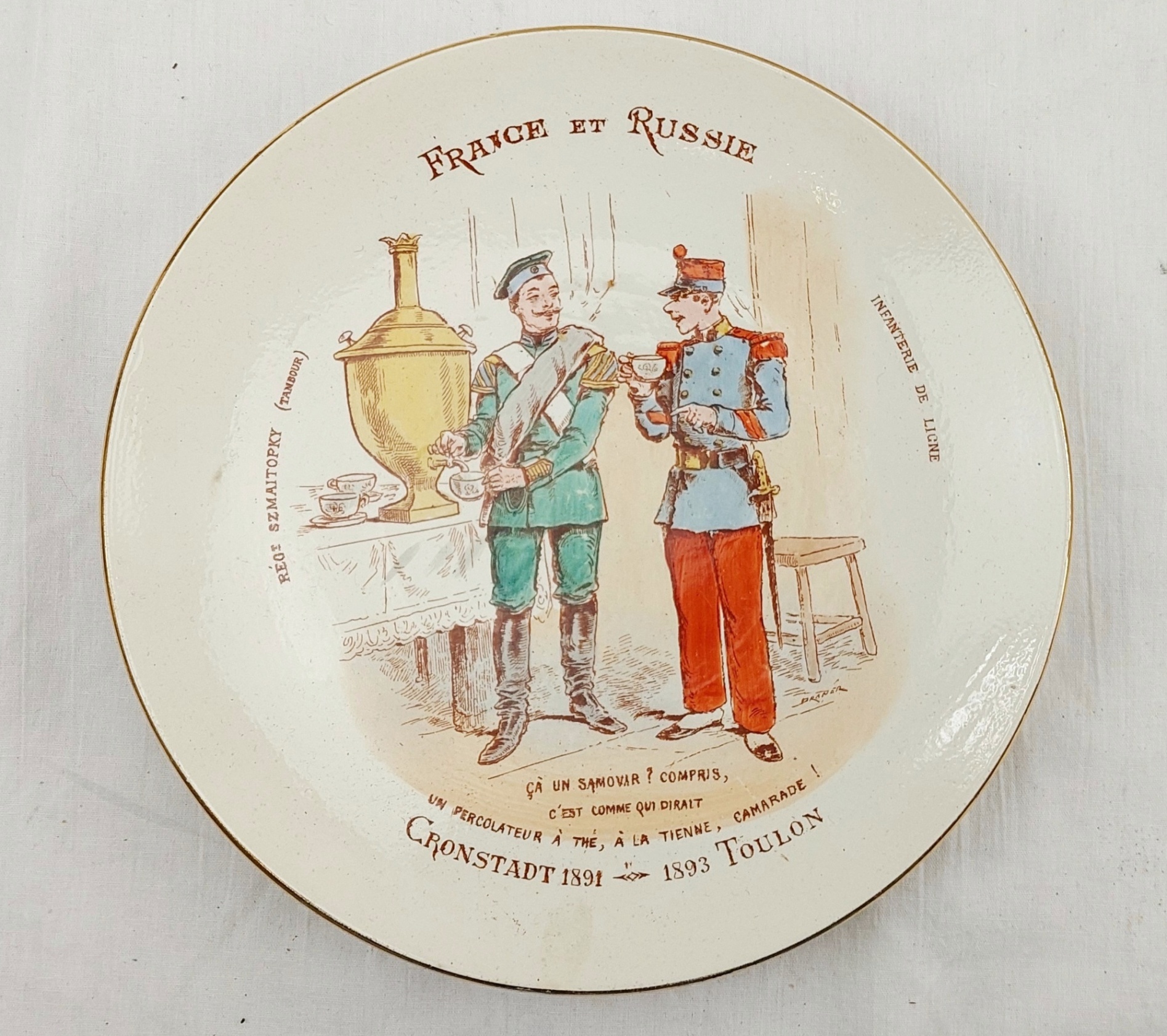 11 Franco-Russian Alliance 18913 Faience Plates From The Luneville Porcelain Factory France 2