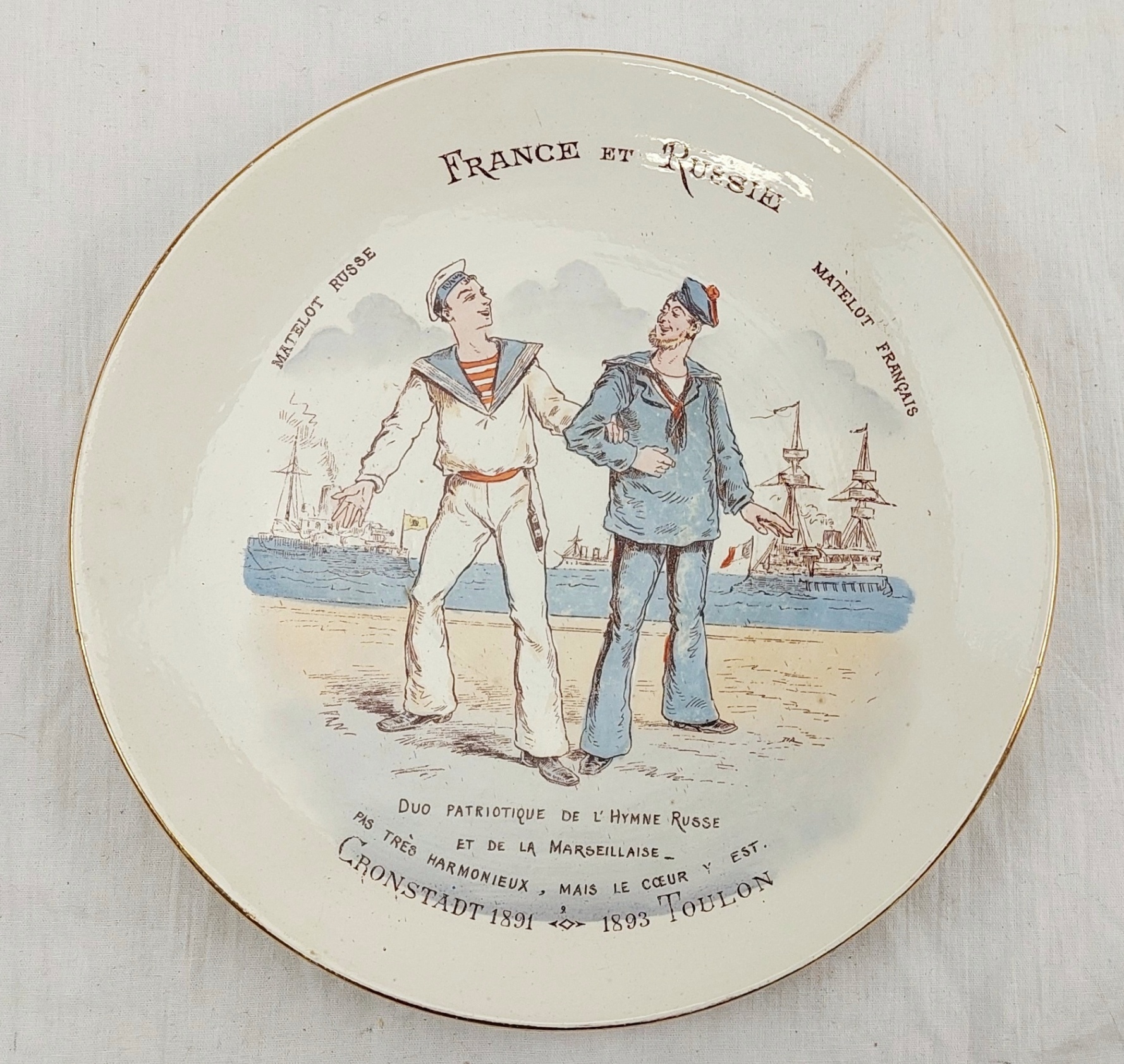 11 Franco-Russian Alliance 18913 Faience Plates From The Luneville Porcelain Factory France 3