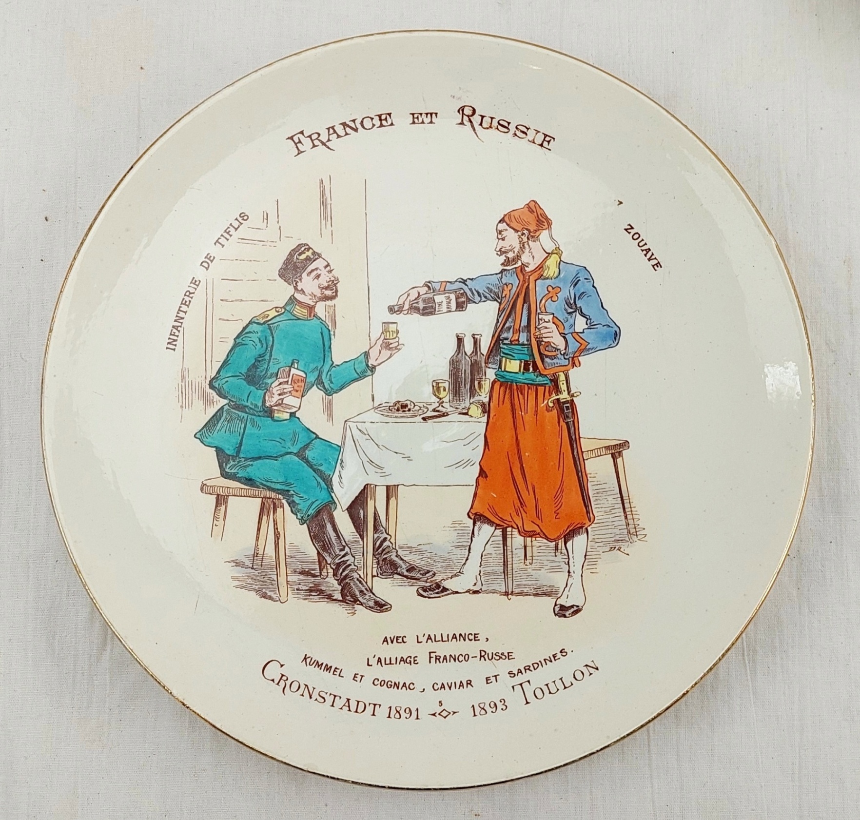 11 Franco-Russian Alliance 18913 Faience Plates From The Luneville Porcelain Factory France 5