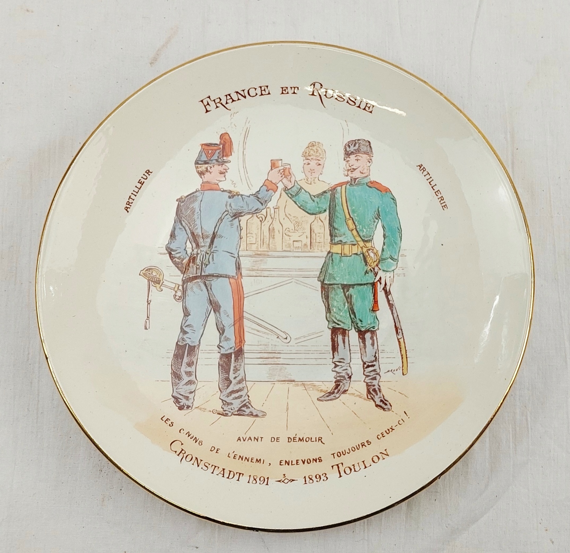 11 Franco-Russian Alliance 18913 Faience Plates From The Luneville Porcelain Factory France 6