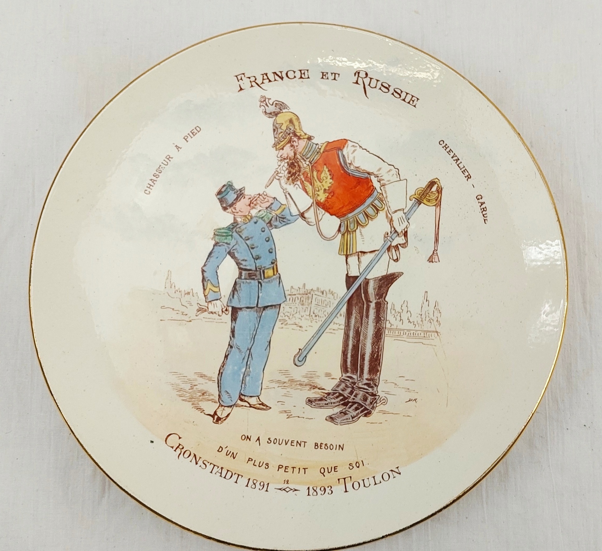 11 Franco-Russian Alliance 18913 Faience Plates From The Luneville Porcelain Factory France 7