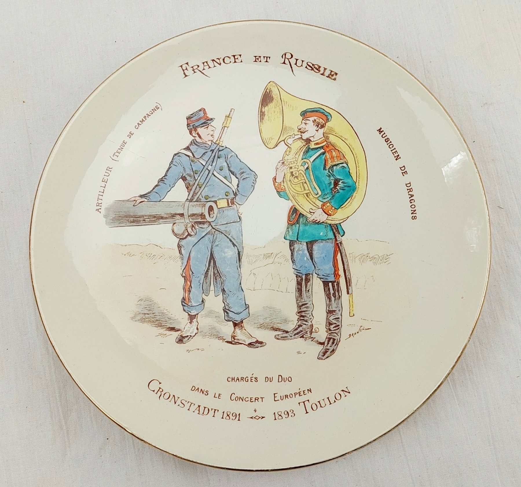 11 Franco-Russian Alliance 18913 Faience Plates From The Luneville Porcelain Factory France 8