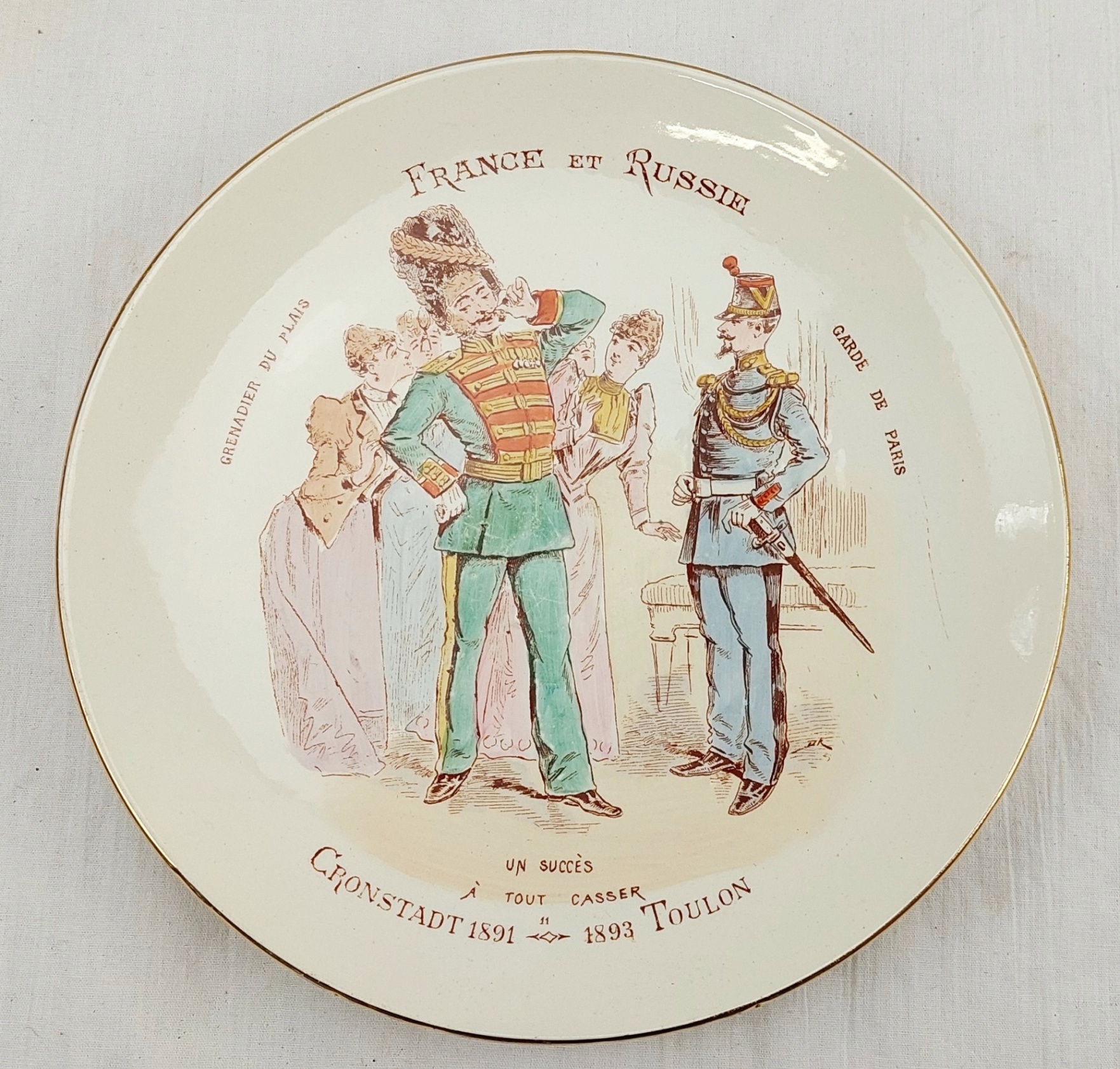 11 Franco-Russian Alliance 18913 Faience Plates From The Luneville Porcelain Factory France 9