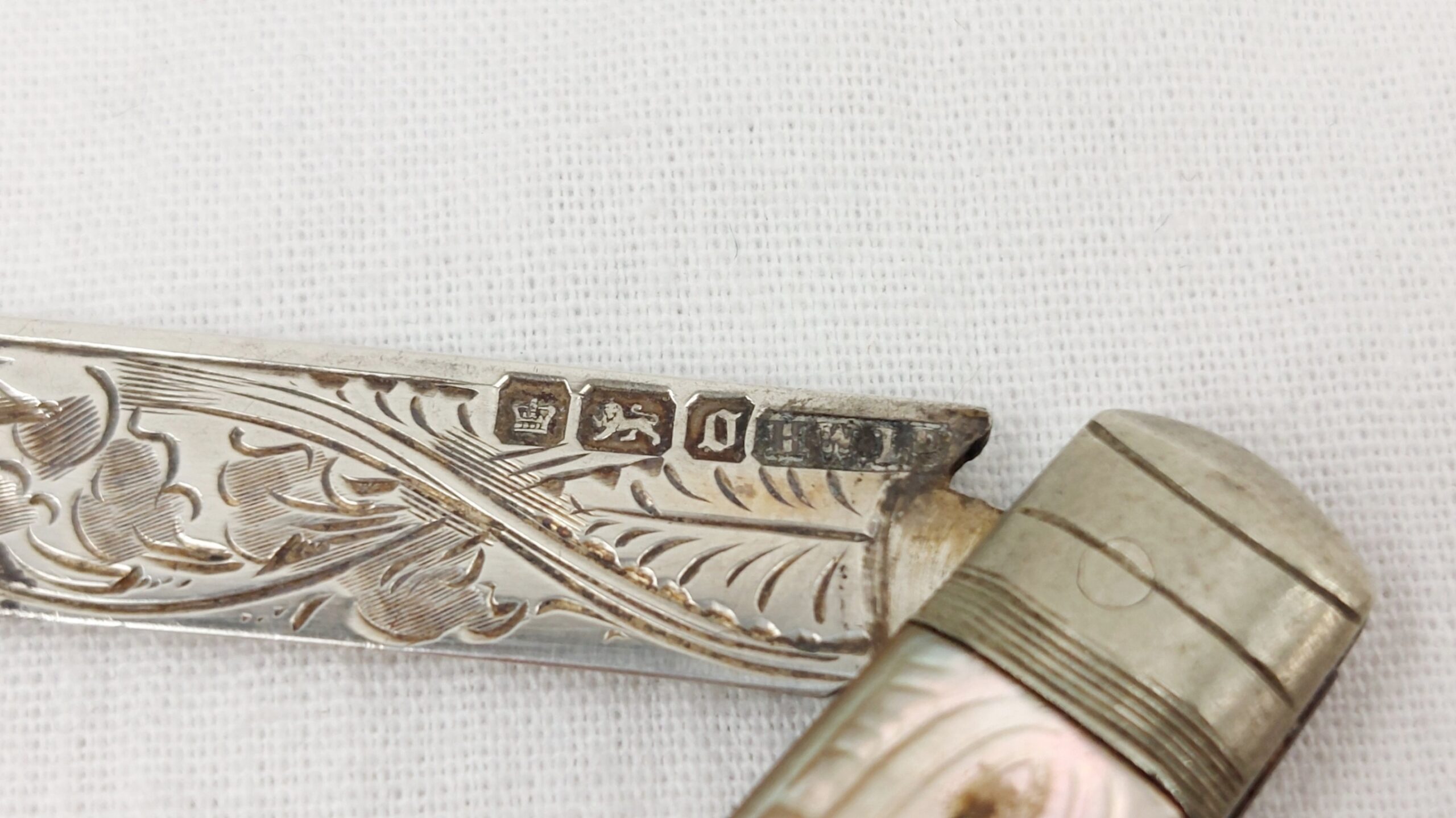 Sheffield 1906 Sterling Silver And Mother Of Pearl Fruit Knife 3