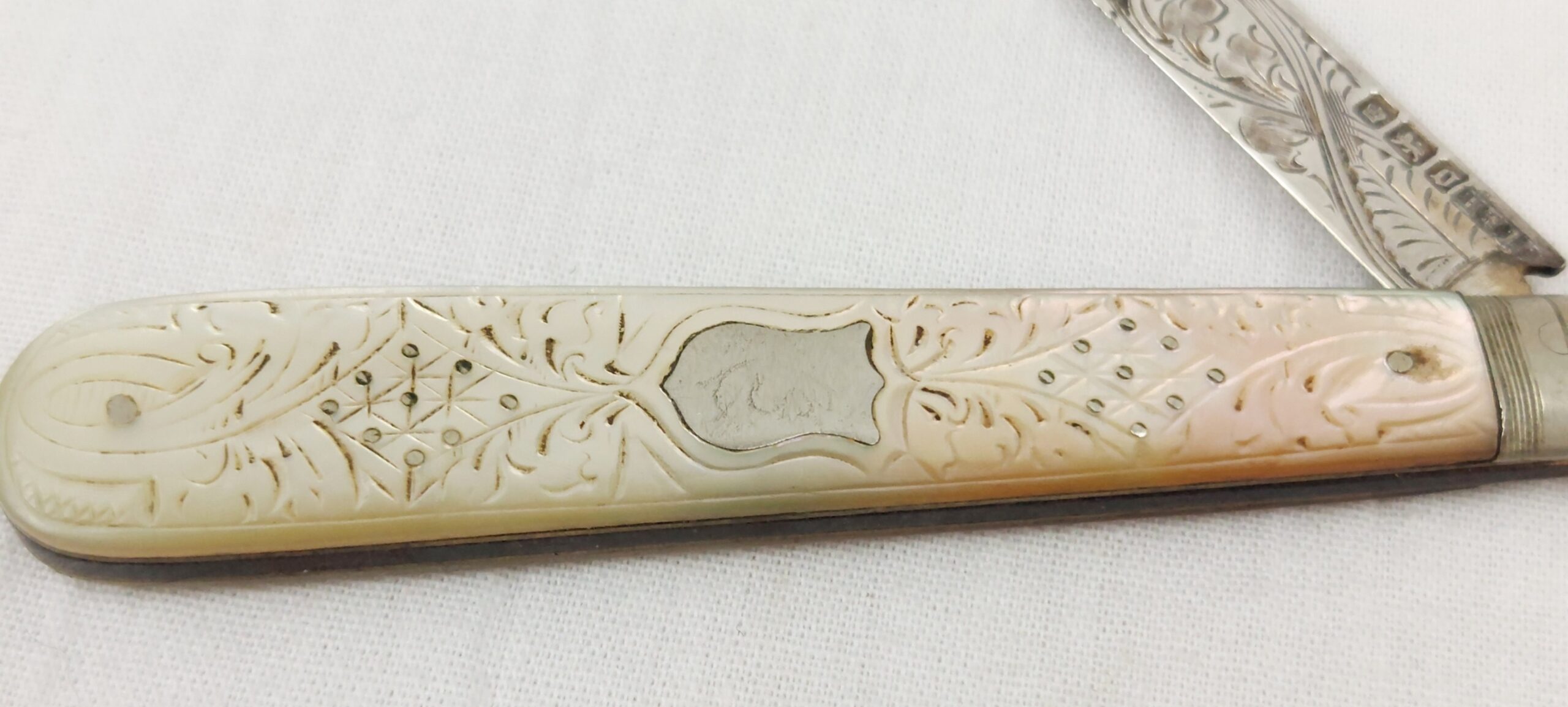 Sheffield 1906 Sterling Silver And Mother Of Pearl Fruit Knife 4