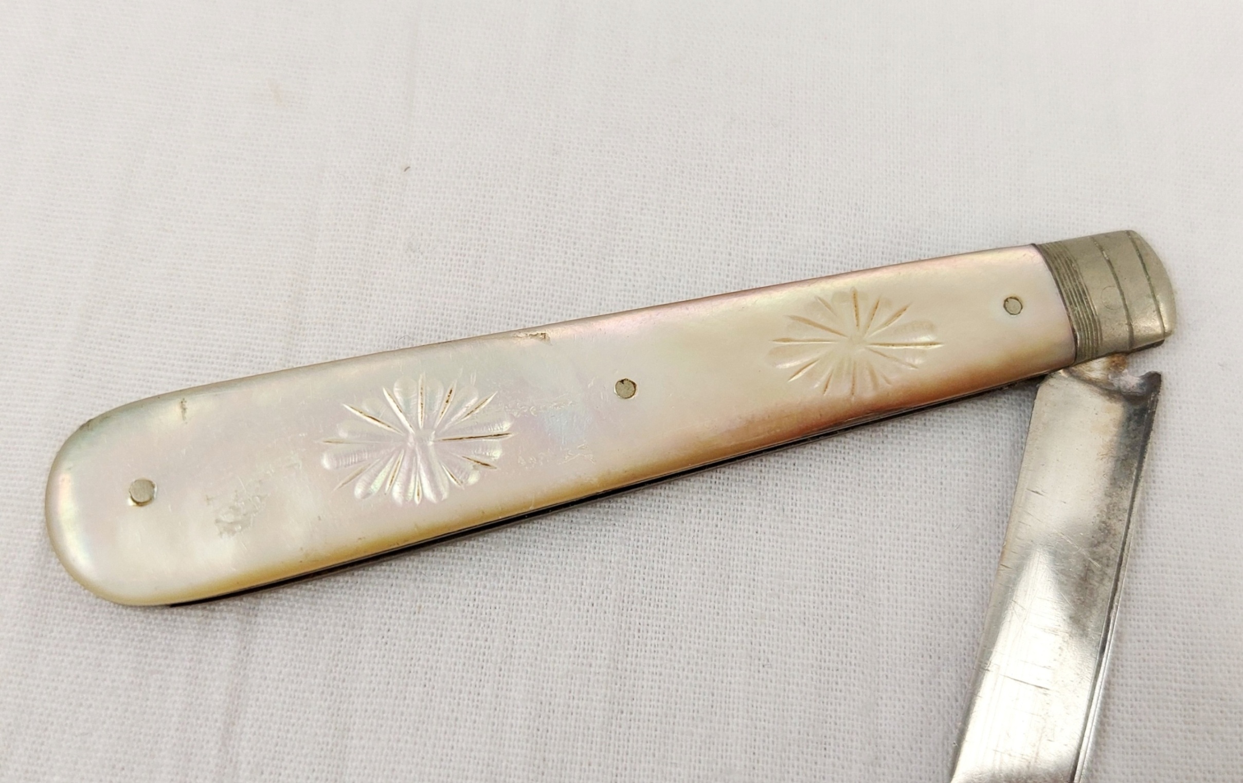Sheffield 1906 Sterling Silver And Mother Of Pearl Fruit Knife 5