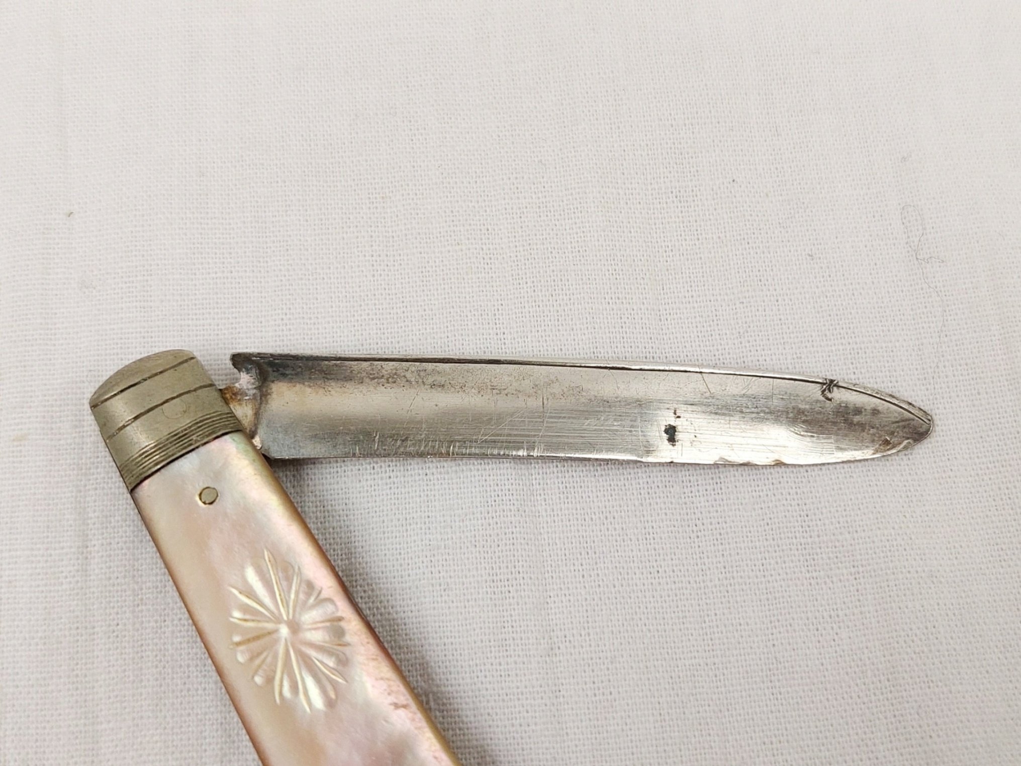 Sheffield 1906 Sterling Silver And Mother Of Pearl Fruit Knife 6