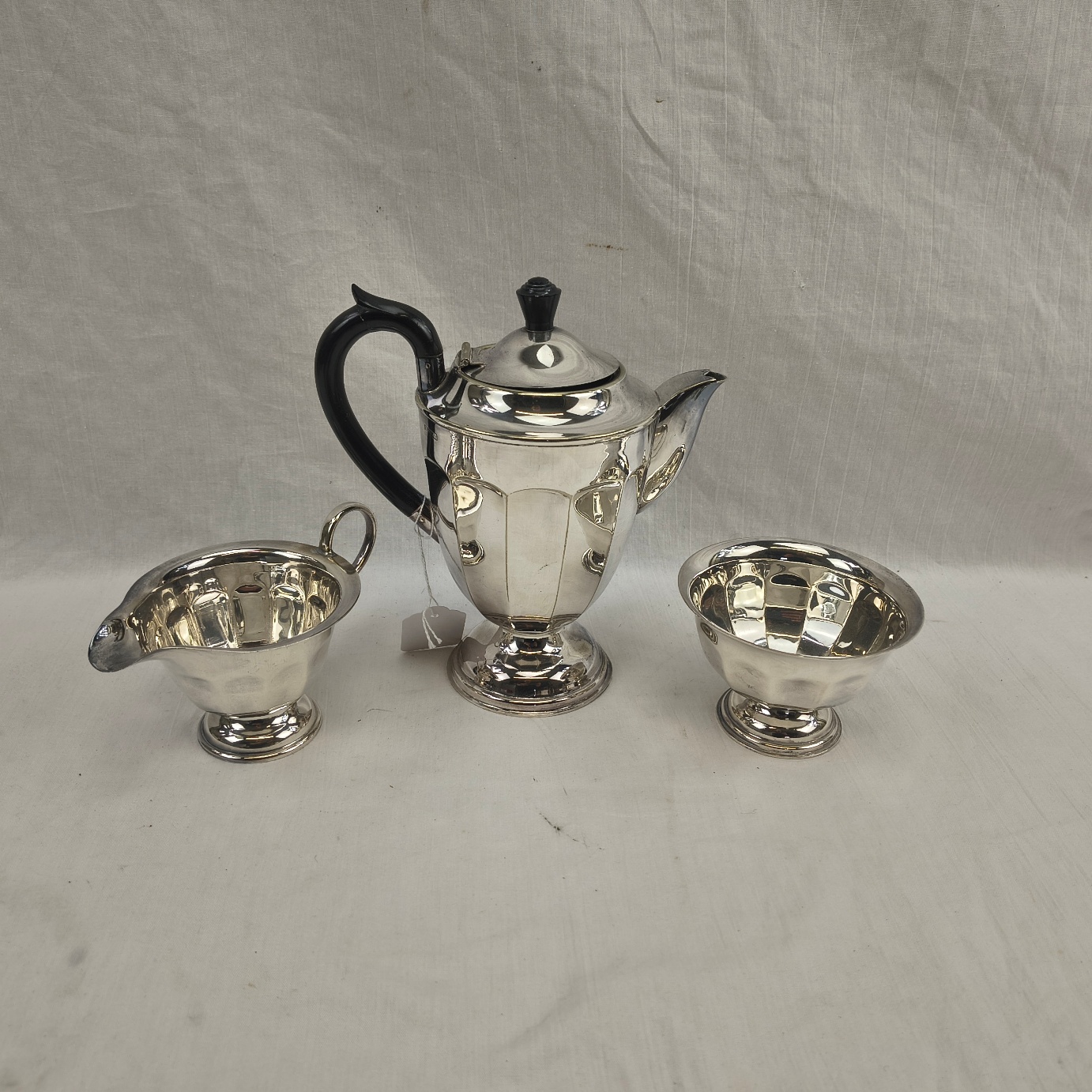 Art Deco Silver Plate 3 Piece Coffee Set 1