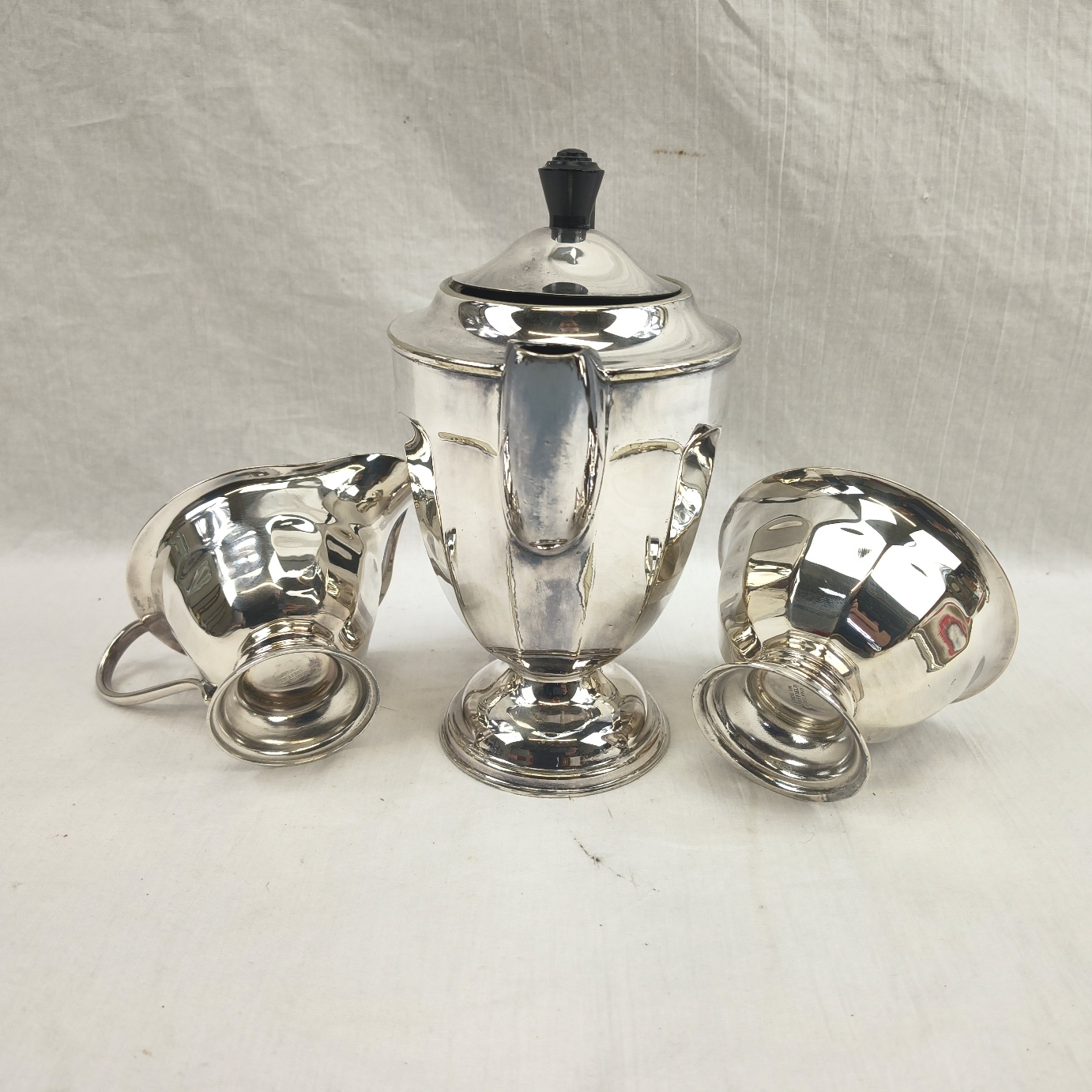 Art Deco Silver Plate 3 Piece Coffee Set 6