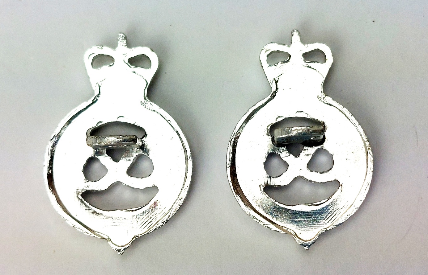 British, Post-1952, Staffordshire Yeomanry Queen’s Own Royal Regiment Staybrite Collar Badges Pair (2)