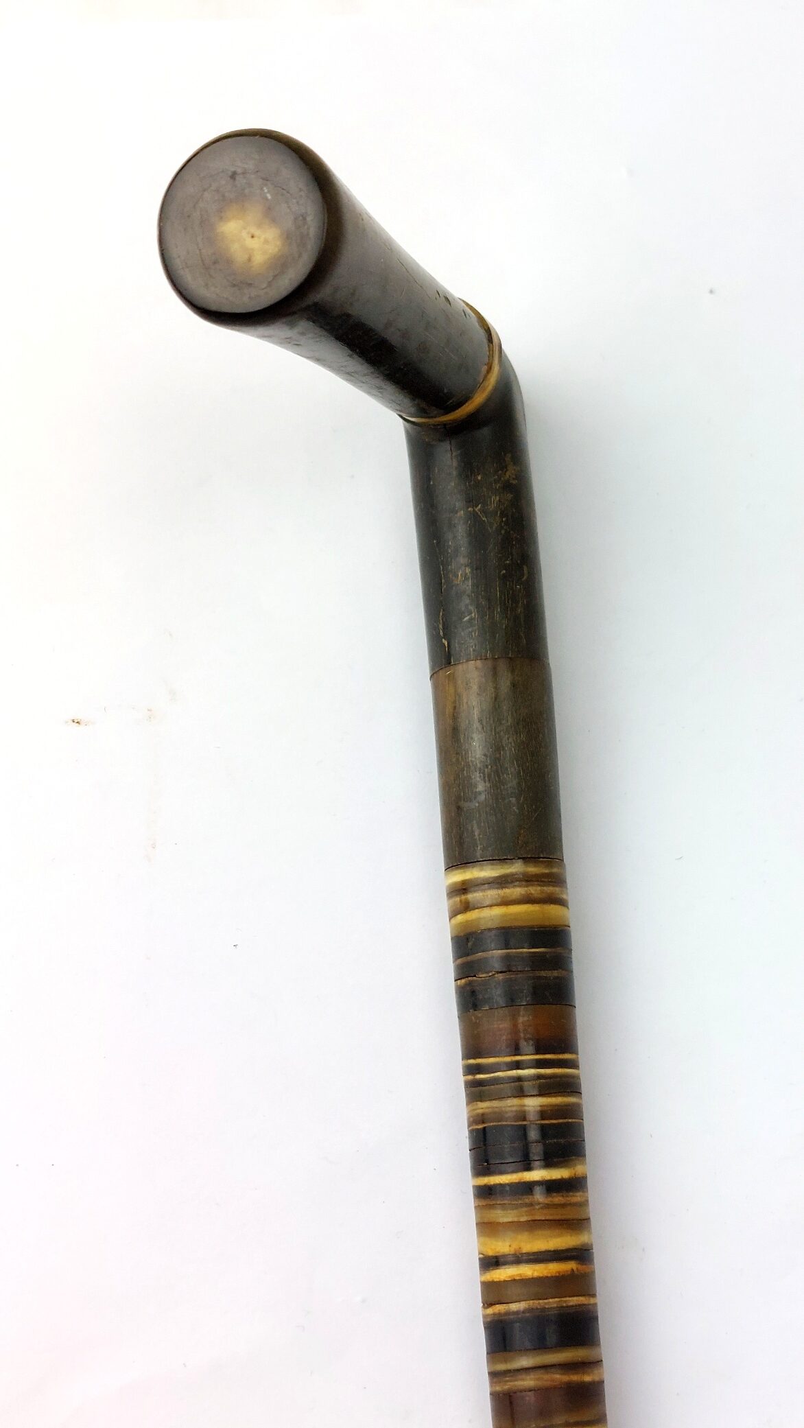 British, c.1837–1860, Baleen-Whalebone Ringwork Walking Stick, L-Shaped Handle (6)