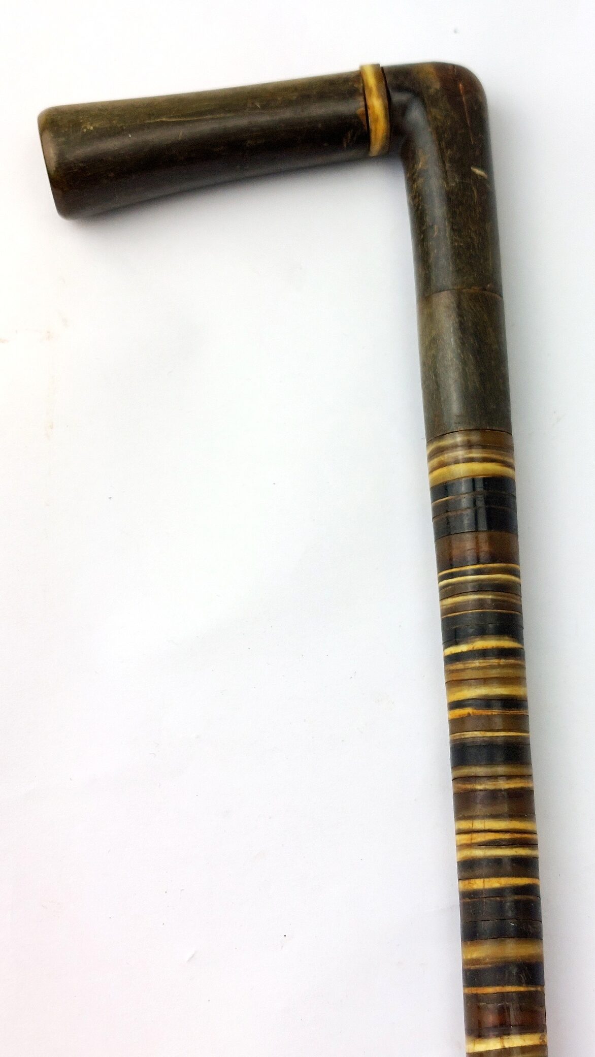 British, c.1837–1860, Baleen-Whalebone Ringwork Walking Stick, L-Shaped Handle (7)