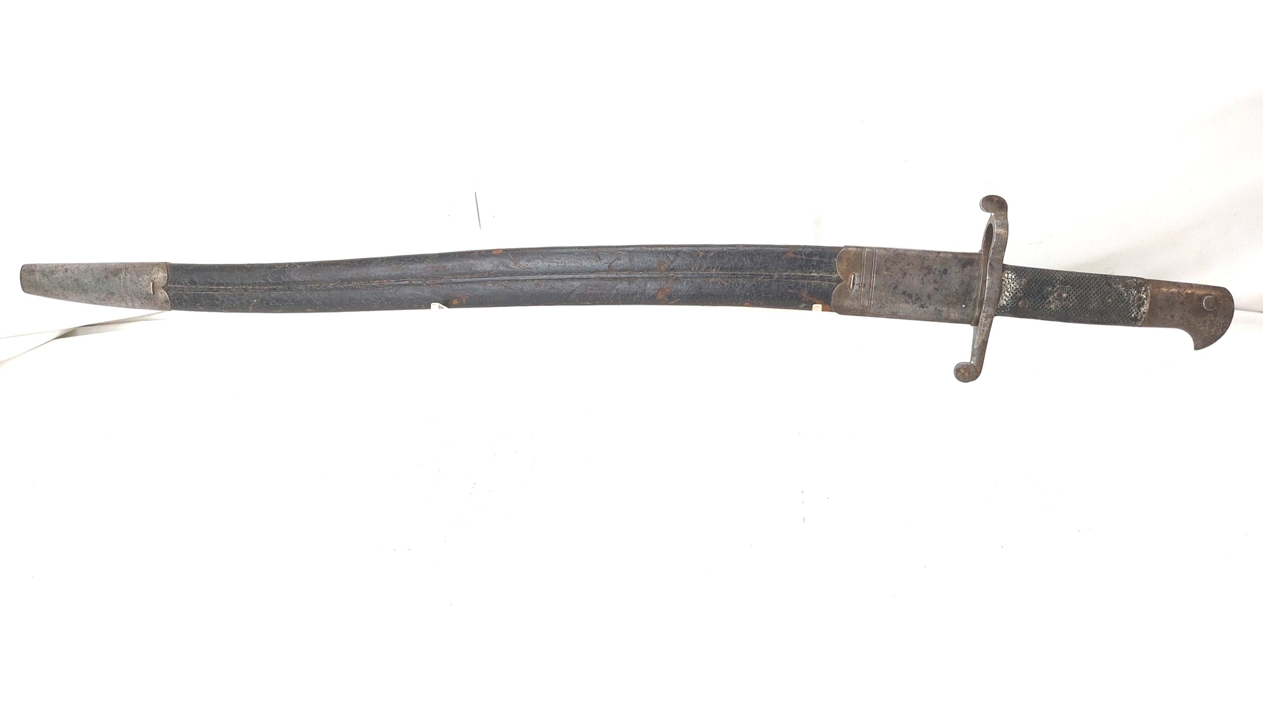 British, c.1856, Pattern 1856 Yataghan Sword Bayonet and Scabbard, Stepped Mortise, for Enfield Two-Band Short Rifle, Volunteer - Commercial Type - Image 3